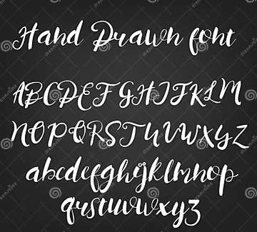Vector Hand Drawn Calligraphic Font. Handmade Calligraphy Tattoo ...