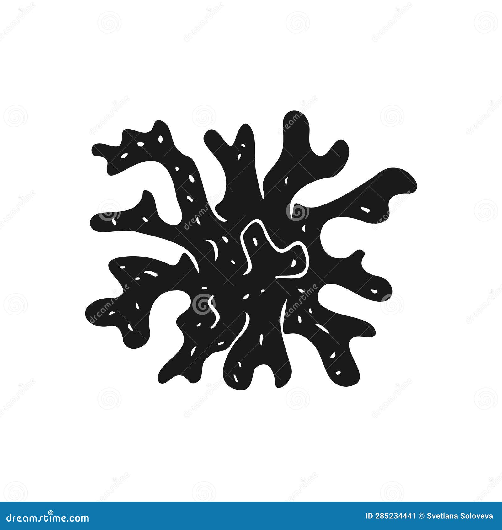 Vector Hand Drawn Doodle Sketch Black Coral Stock Illustration ...