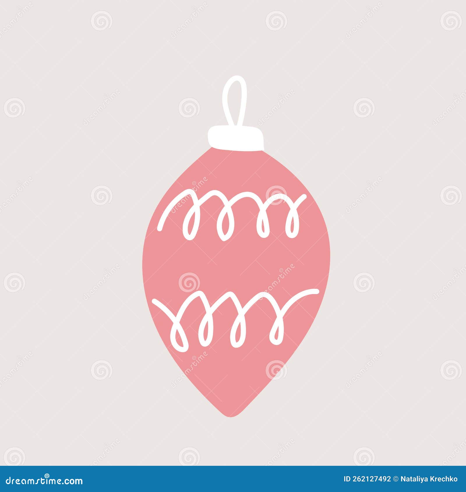  hand drawn , christmas tree decoration. simple modern 