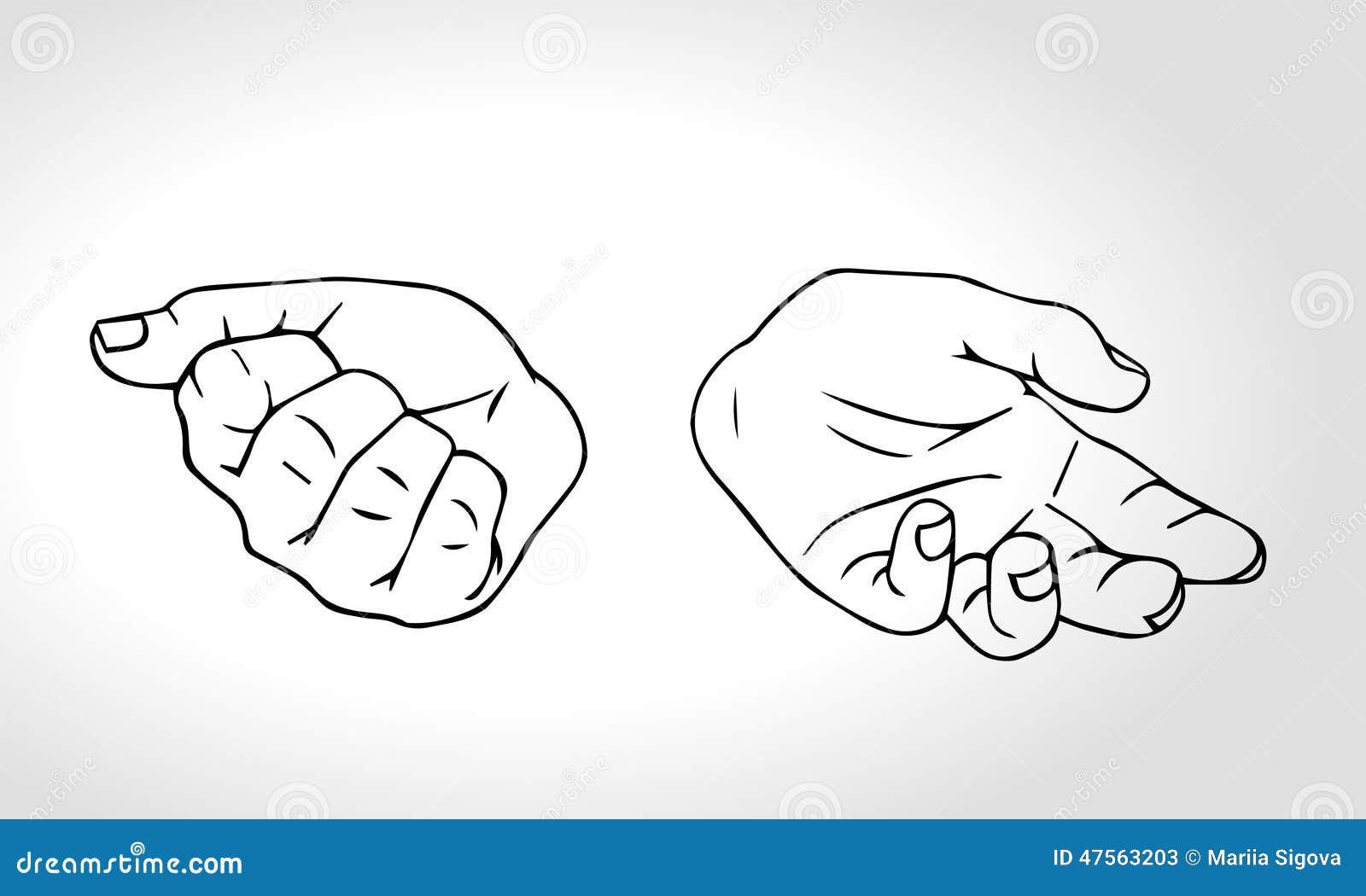 drawings of two closed hands drawings of two closed hands