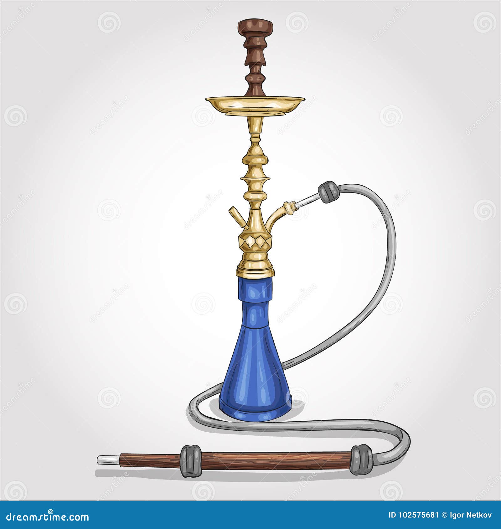 Vector hand drawn hookah stock vector. Illustration of aroma 102575681