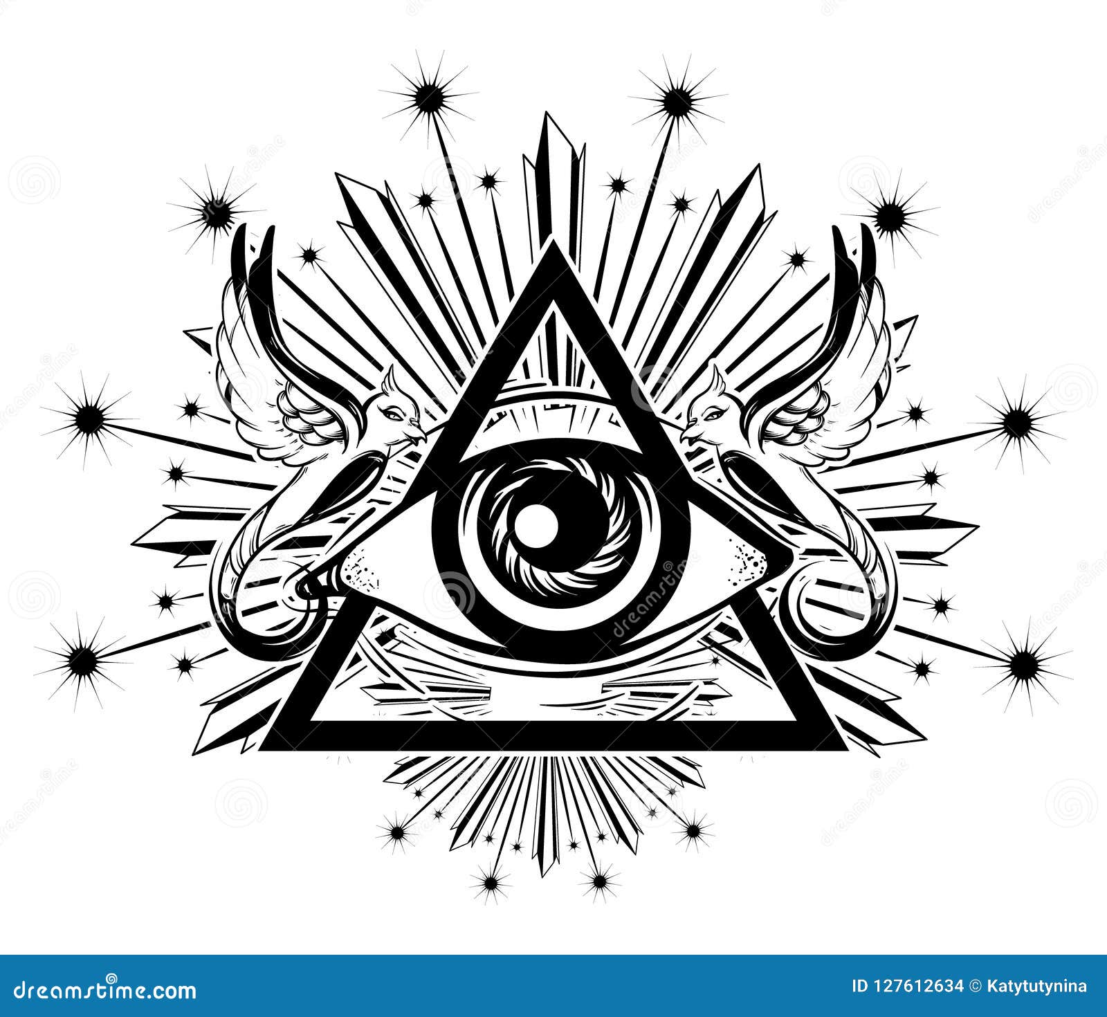 Vetor de traditional tattoo of an all seeing eye cloud do Stock  Adobe  Stock