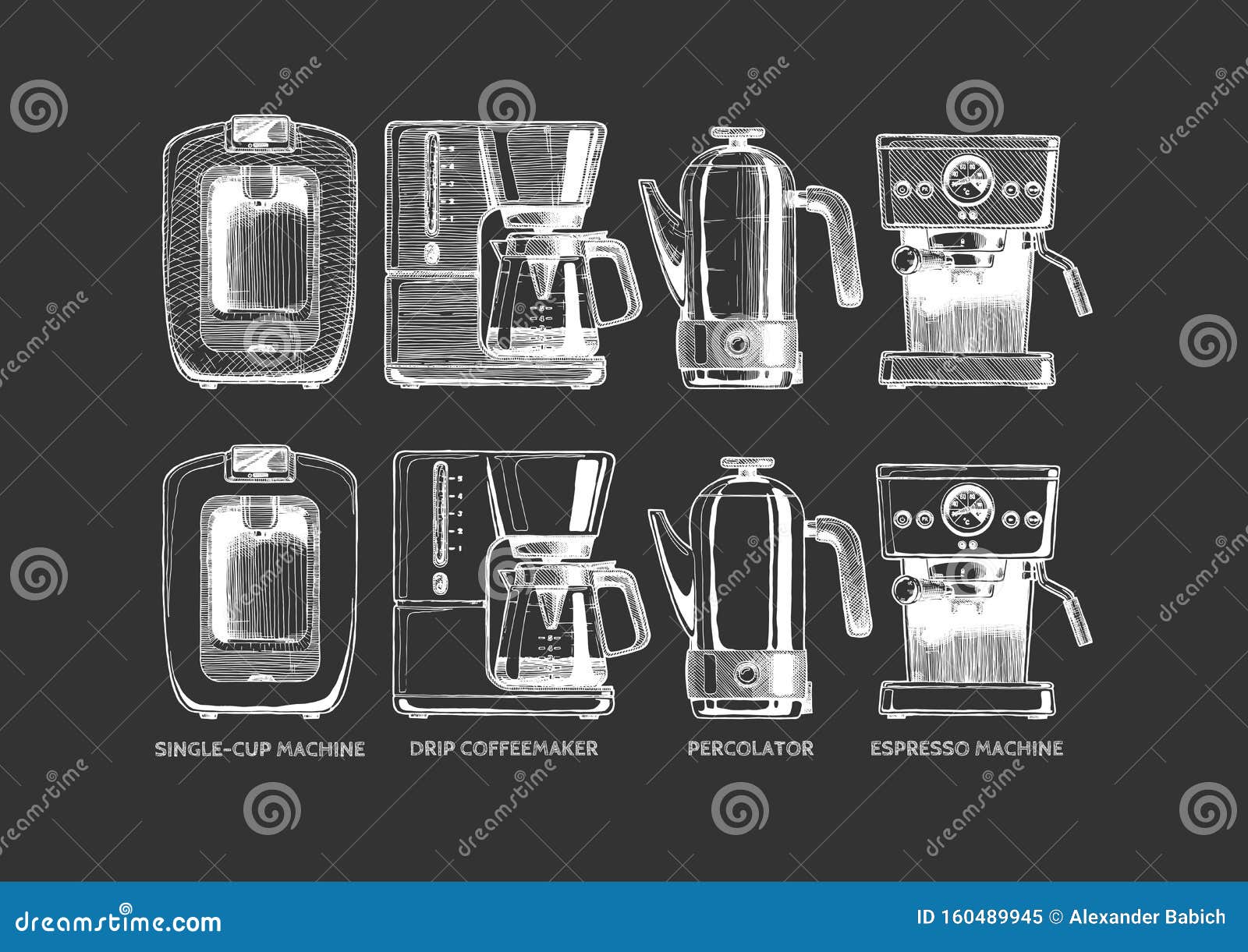 Premium Vector  Set of coffee making equipment vector sketch