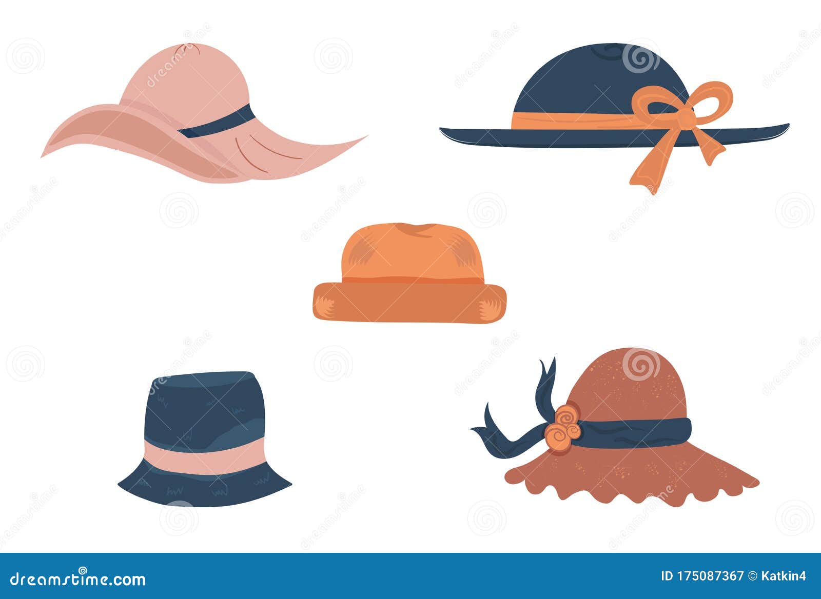 Vector Hand Drawn Illustration. Set Icon Hat. Stock Vector ...