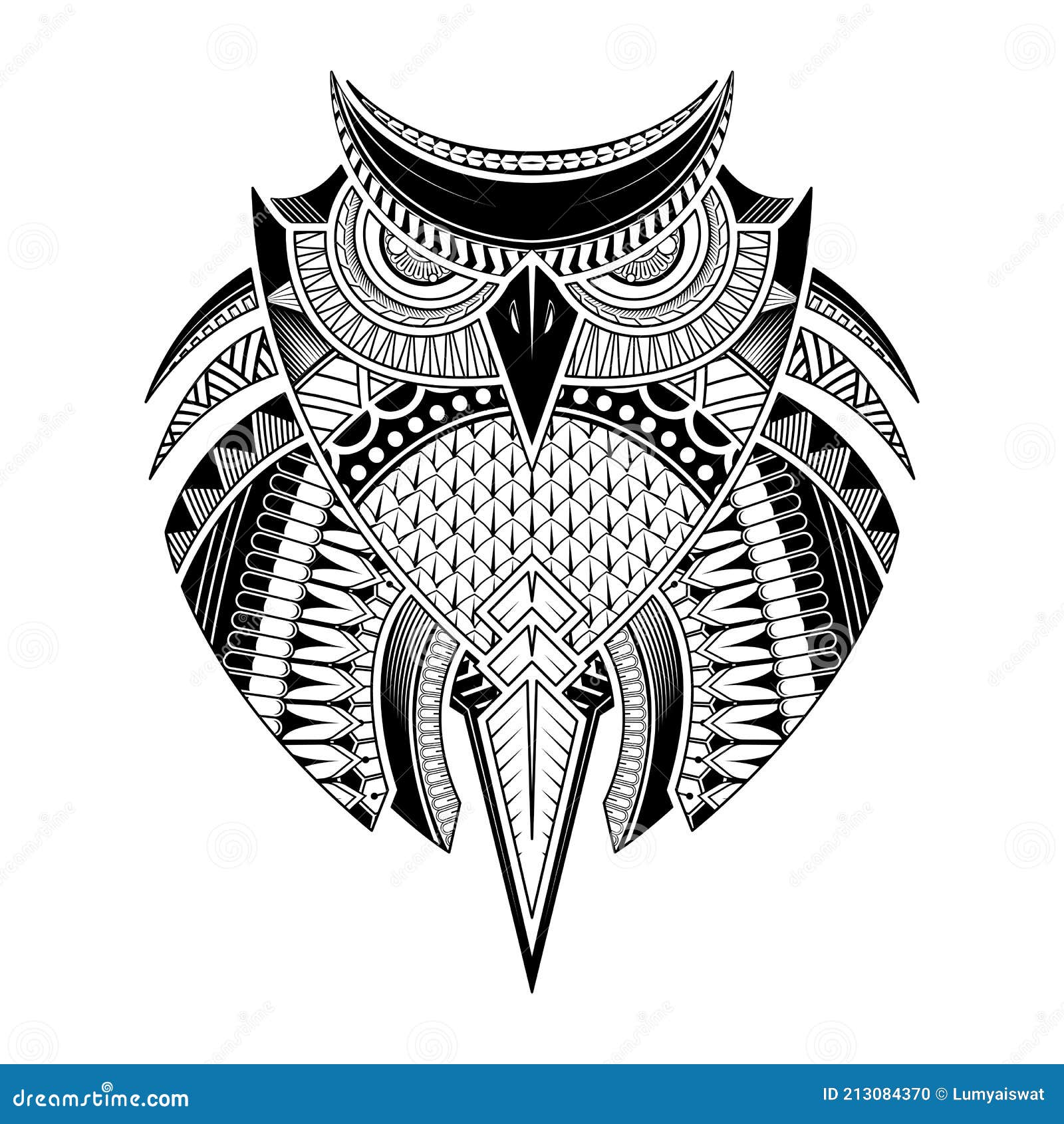 Modern Geometry Owl Design Tattoo Vector Image Stock Illustration   Download Image Now  Owl Geometric Shape Icon  iStock