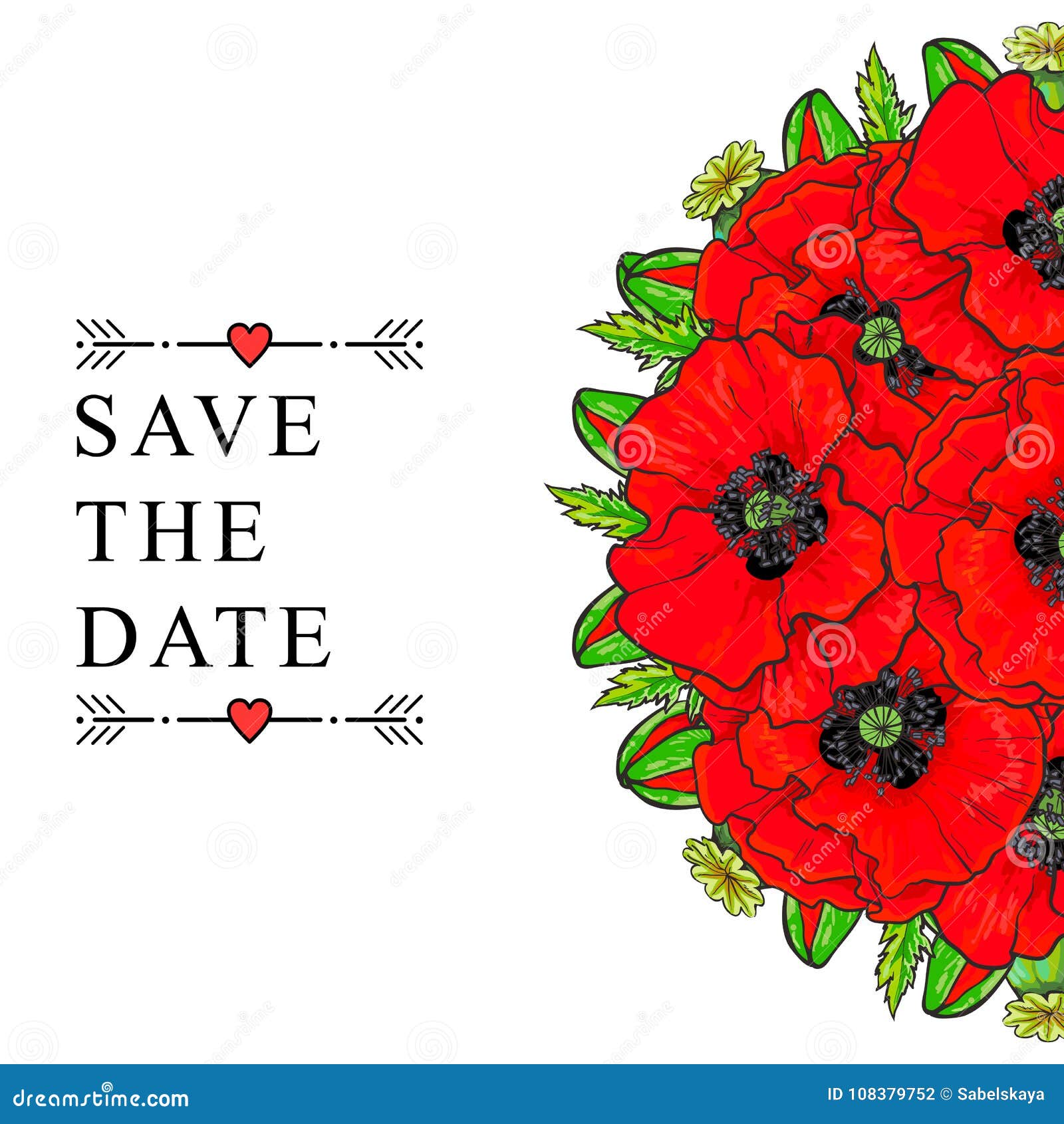 Vector Hand Drawn Poppy Bouquet Save The Date Stock Vector Illustration Of Background Flower Vector Hand Drawn Poppy Bouquet Save The Date Stock Vector Illustration Of Background Flower