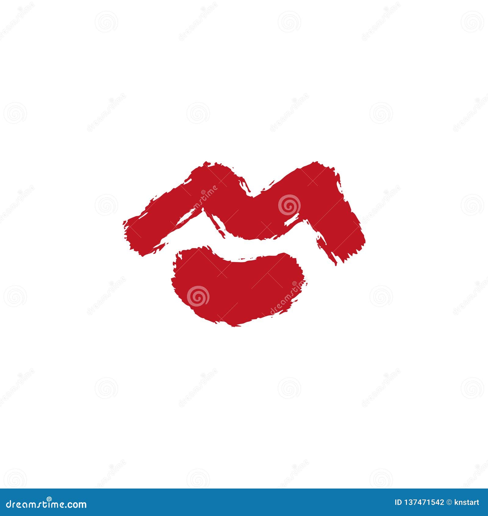 Vector Hand Drawn Lips Symbol, Logo Element Template Stock Illustration