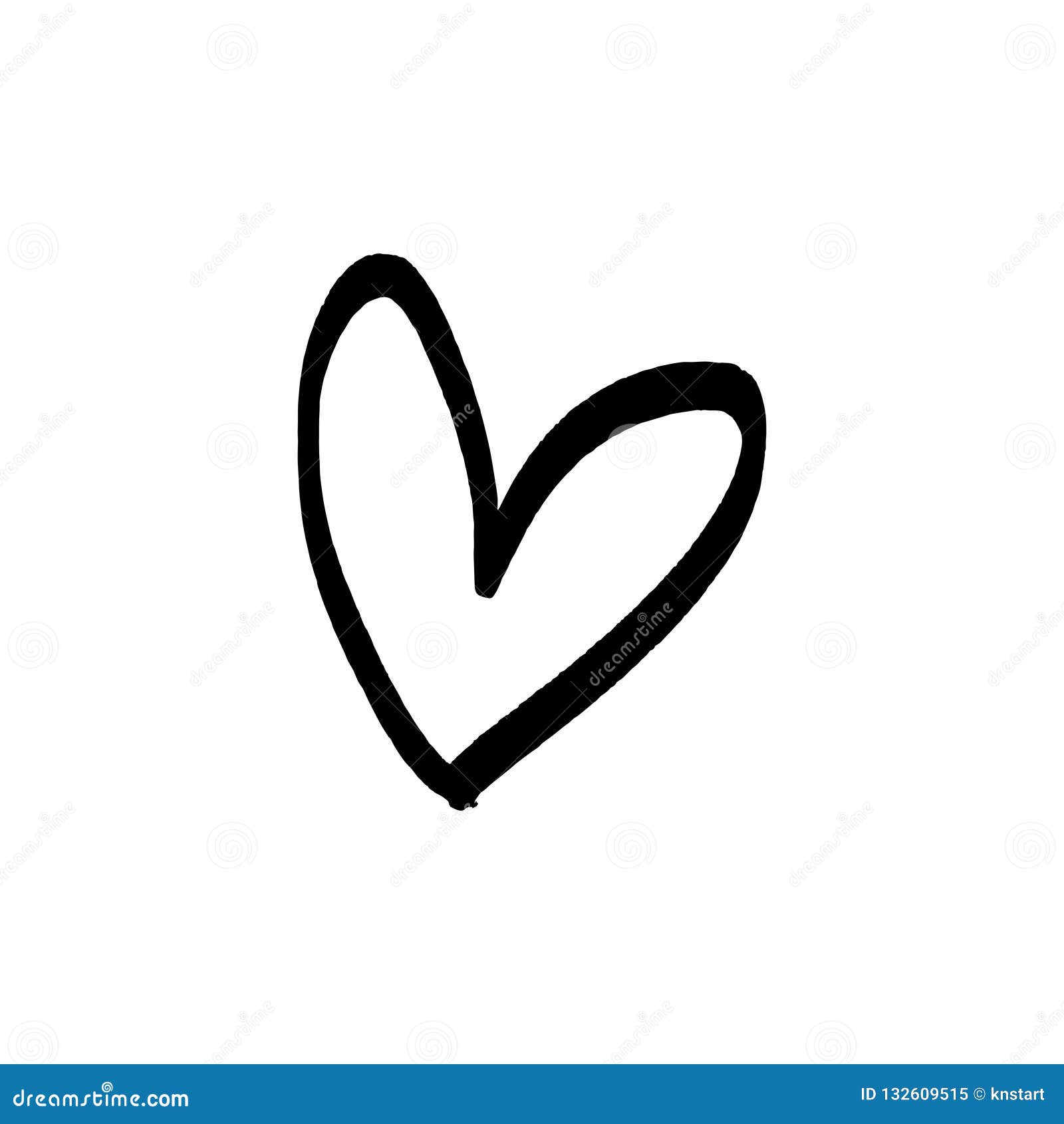 Vector Hand Drawn Simple Cute Heart Illustration Stock Illustration