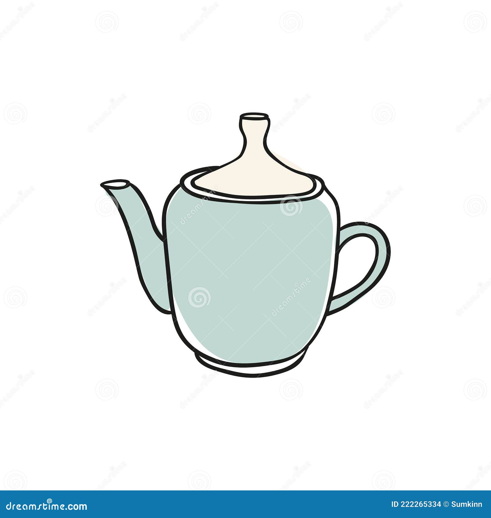 Vector Hand Drawn Teapot Icon. Stock Vector - Illustration of cartoon ...