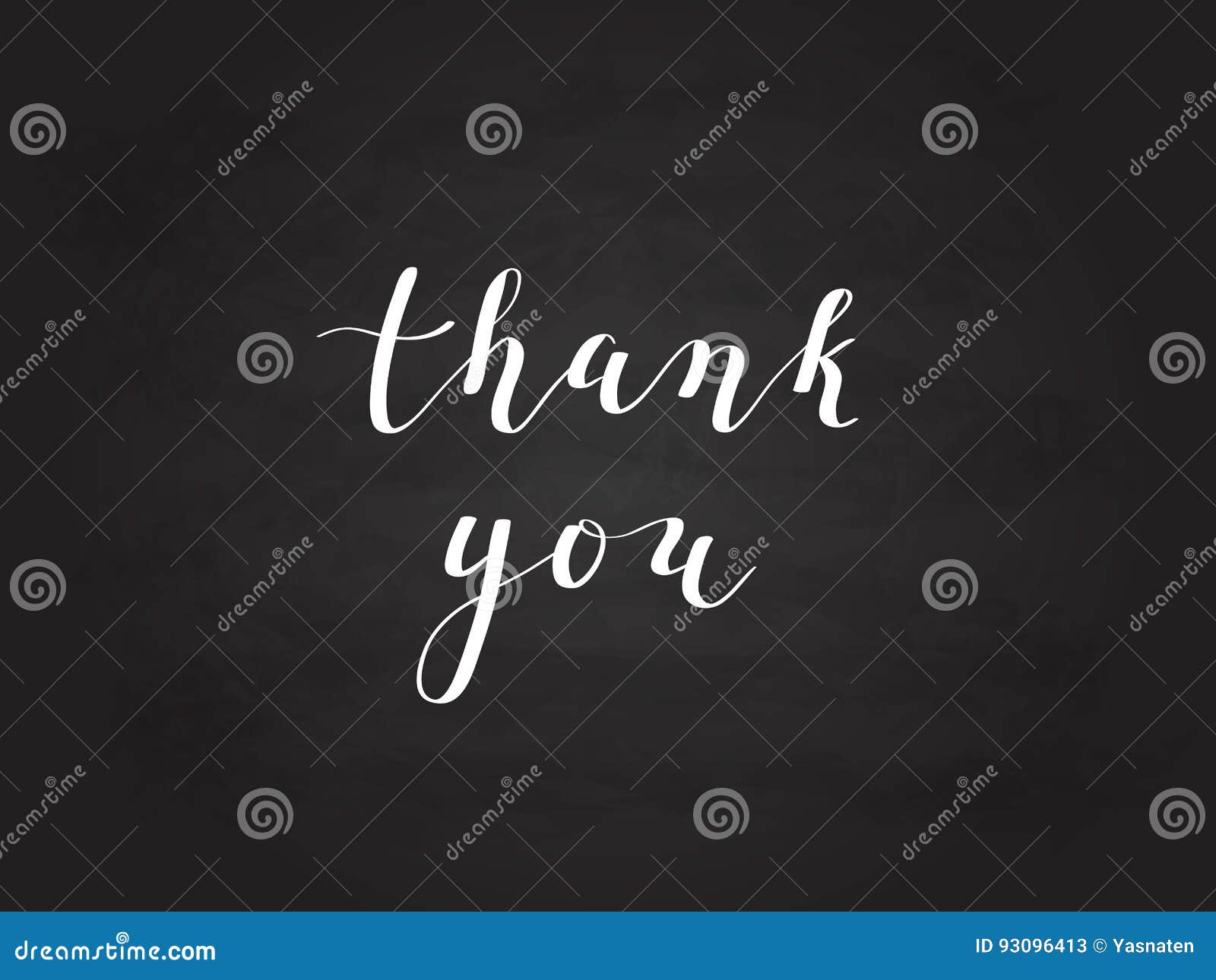 Vector Hand-drawn Thank You Digital Calligraphy Chalkboard Stock