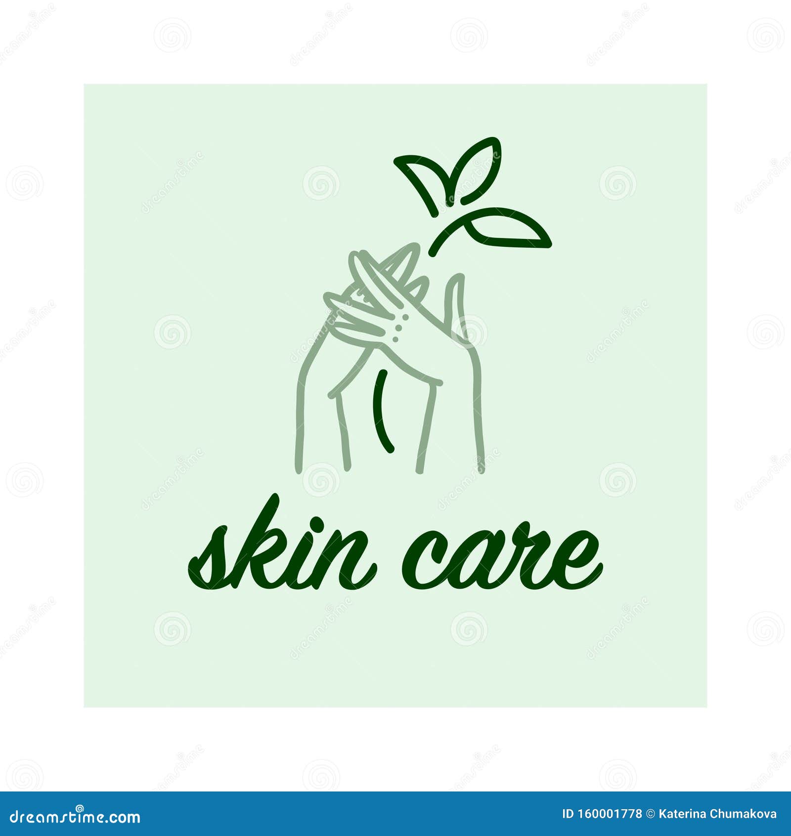 Vector Hand Skin Care Logo Design Concept With Human Lady ...