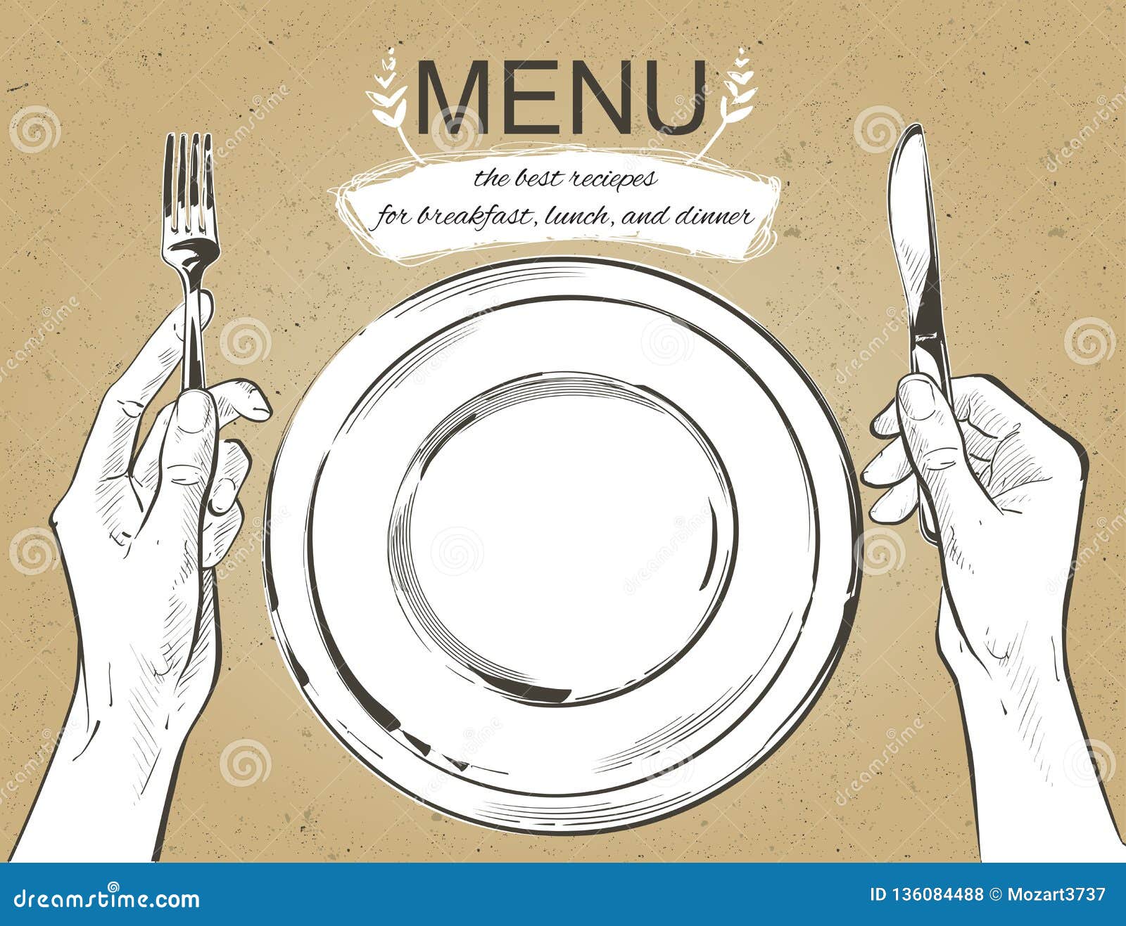 Vector Hands Holding A Knife And Fork Stock Vector - Illustration of