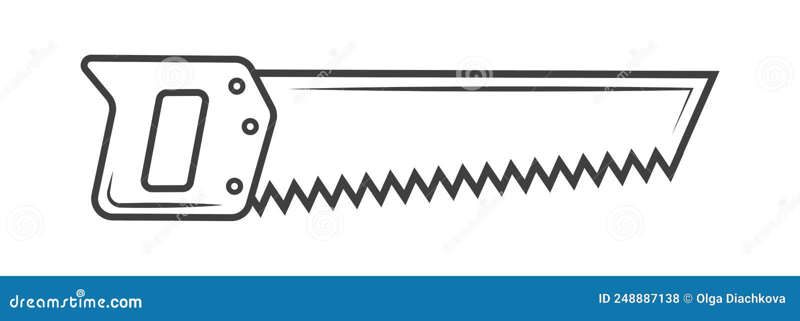 Vector Handsaw Isolated on White Background Stock Vector Illustration of label, silhouette