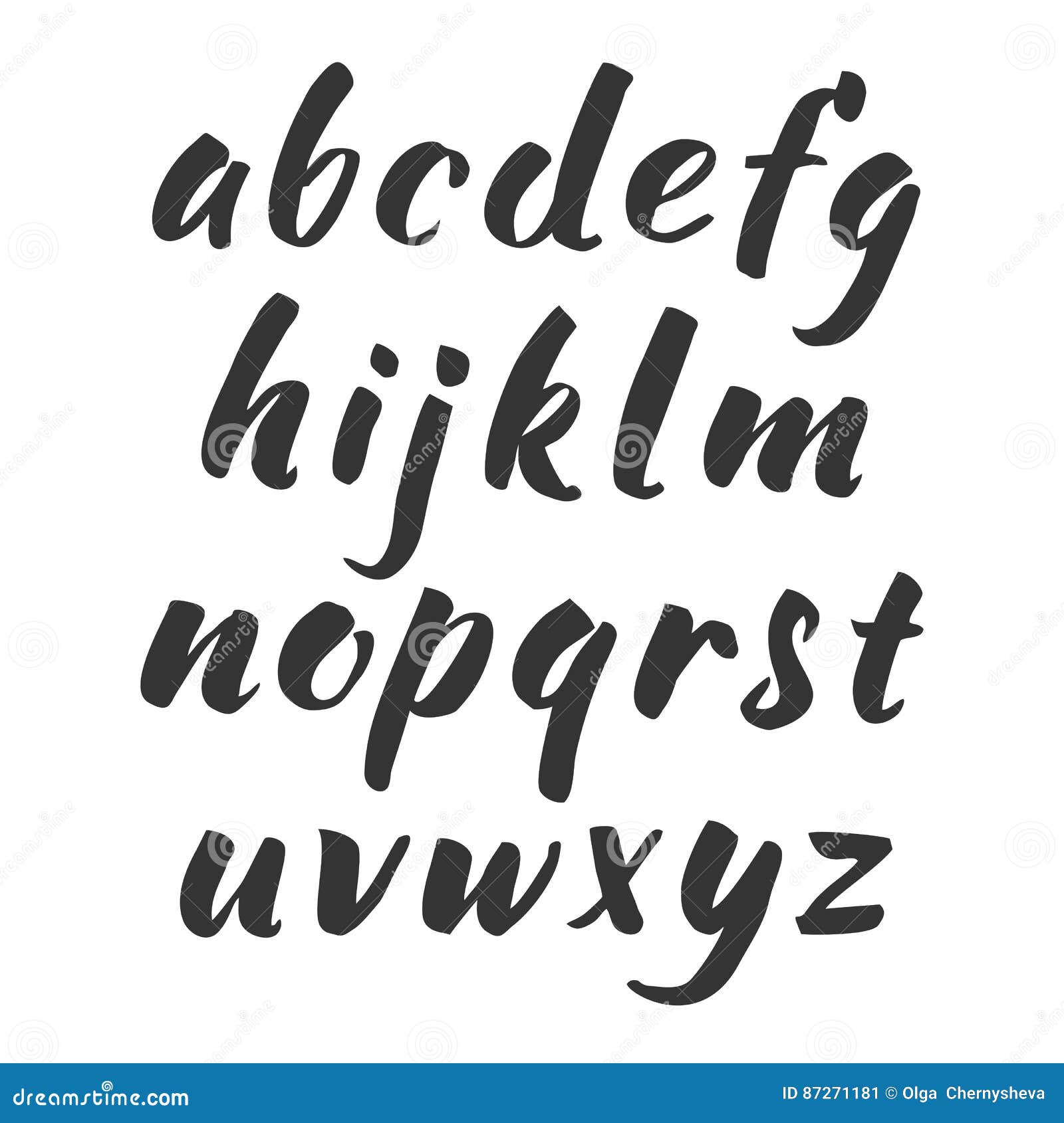 Vector Handwritten Alphabet. Lowercase Letters Stock Vector ...