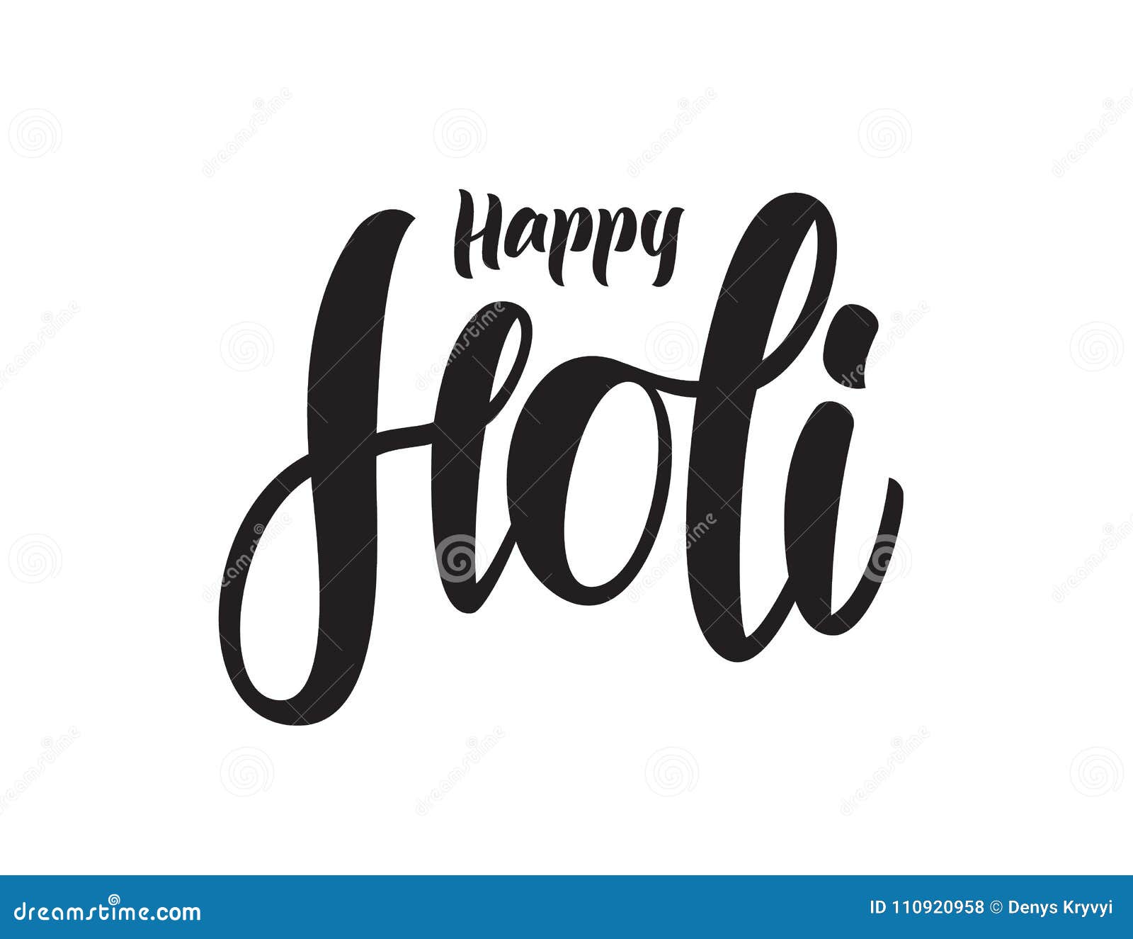 Vector Handwritten Brush Type Lettering Of Happy Holi On White ...