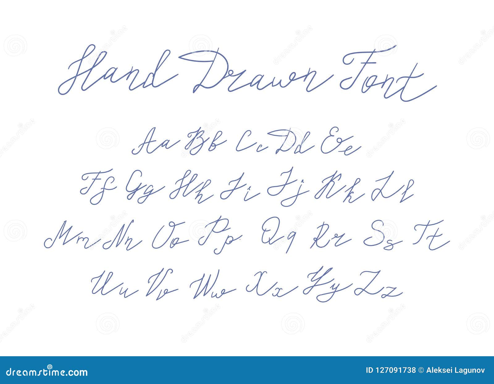  handwritten font, freehand writing letters on white background.