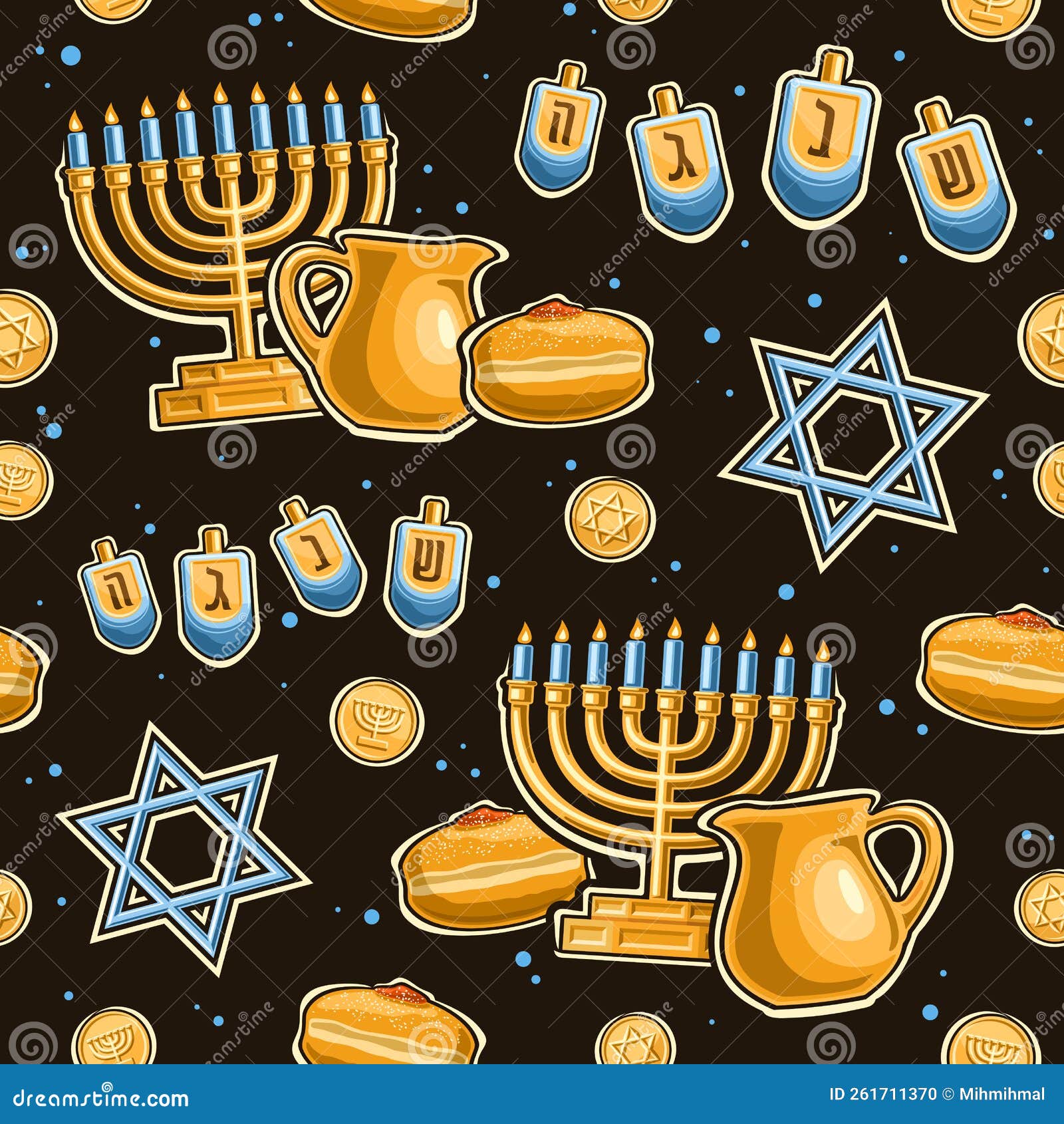  hanukkah seamless pattern