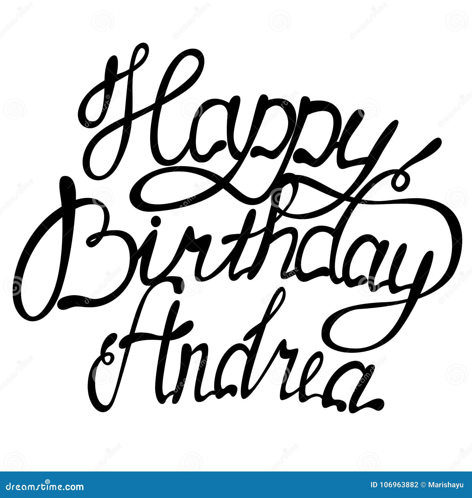 Happy Birthday Andrea Name Lettering Stock Vector - Illustration of outline, holiday: 106963882