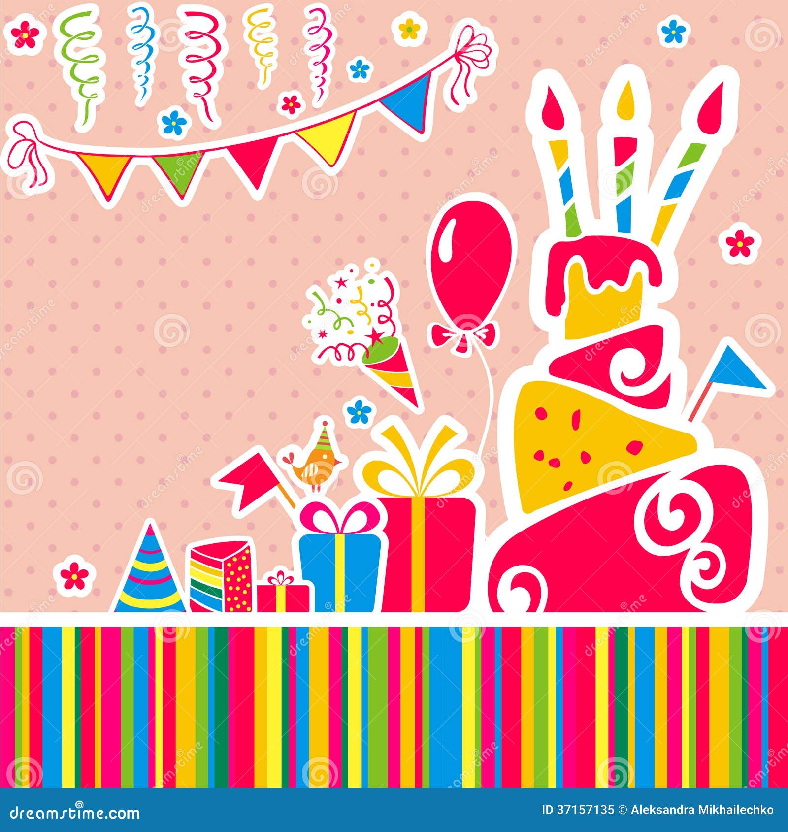 Vector Happy Birthday Background. Greeting Card Royalty 