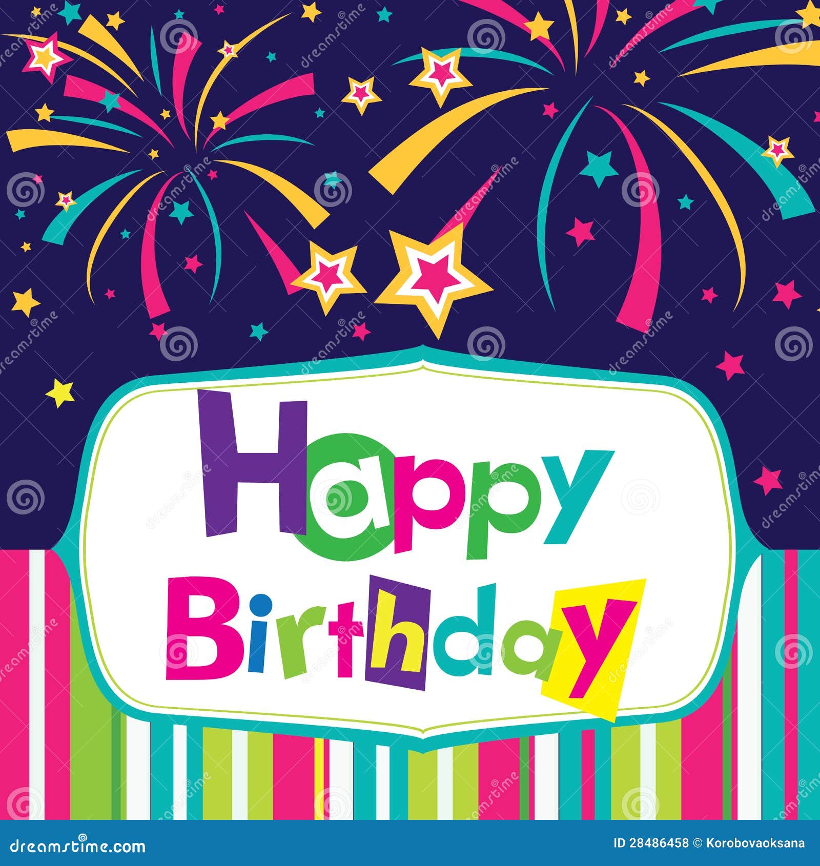  Vector  happy birthday  card  stock vector  Illustration of 