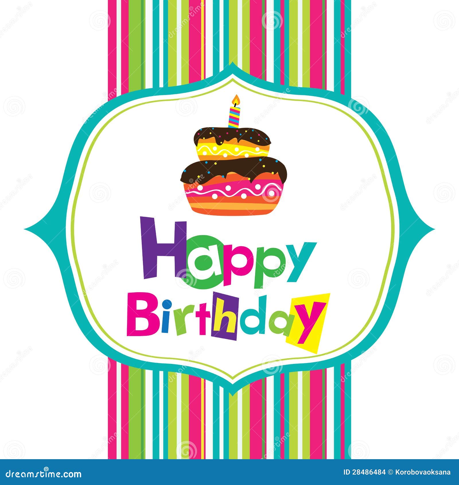  Vector  Happy Birthday  Card  Stock Images Image 28486484