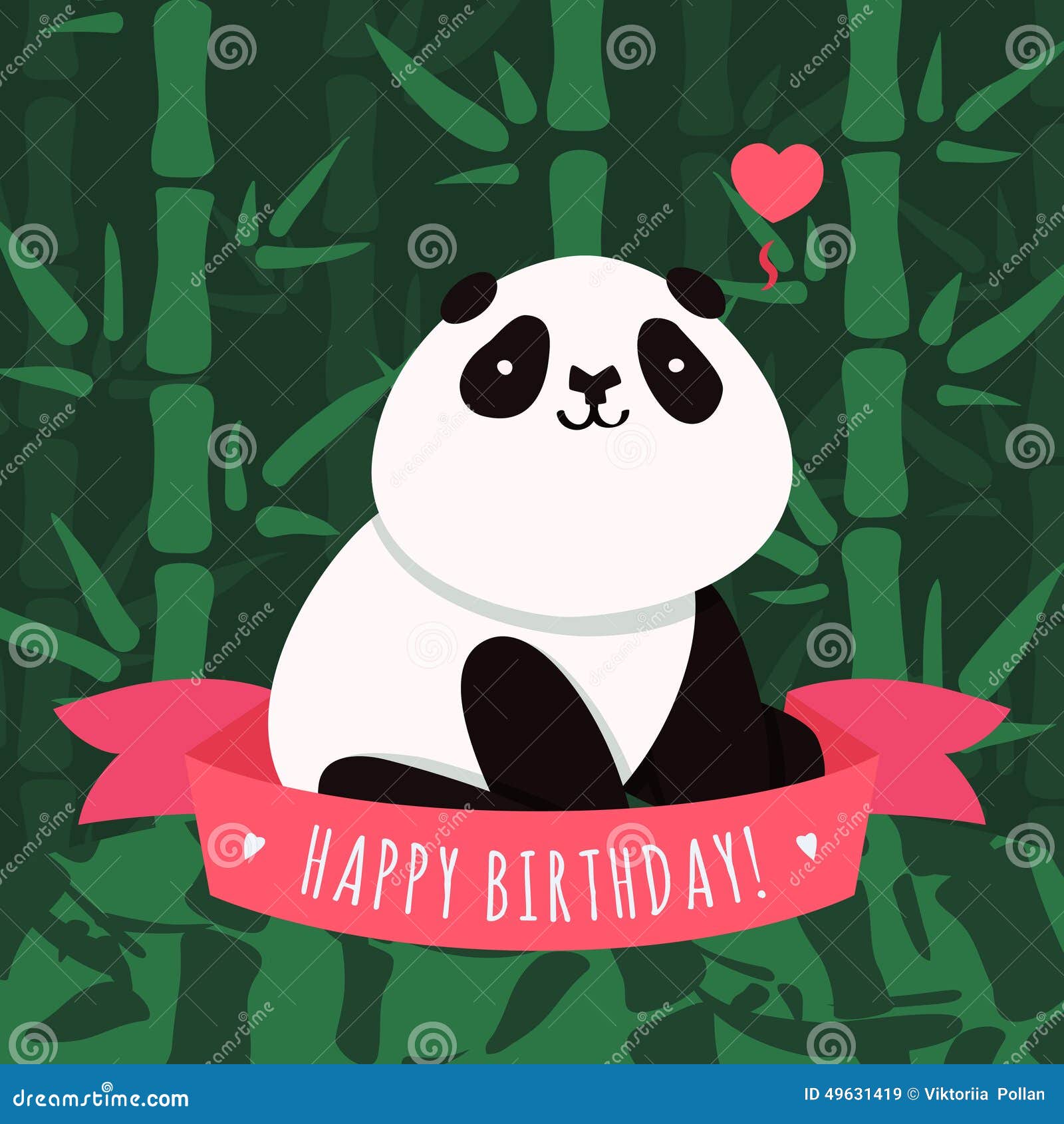 Vector Happy Birthday Card and Background with Cartoon Cute Panda Stock Vector - Illustration of background, heart: 49631419 Vector Happy Birthday Card and Background with Cartoon Cute Panda Stock Vector - Illustration of background, heart: 49631419