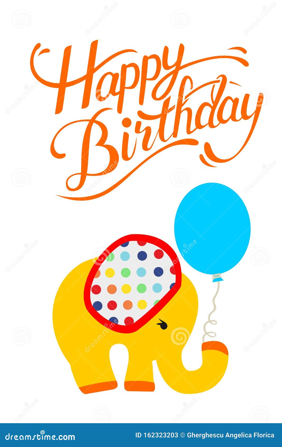 Vector Happy Birthday Card Con Palloncini E Elefante Carino Illustrazione  Vettoriale - Illustrazione di luminoso, accumulazione: 162323203