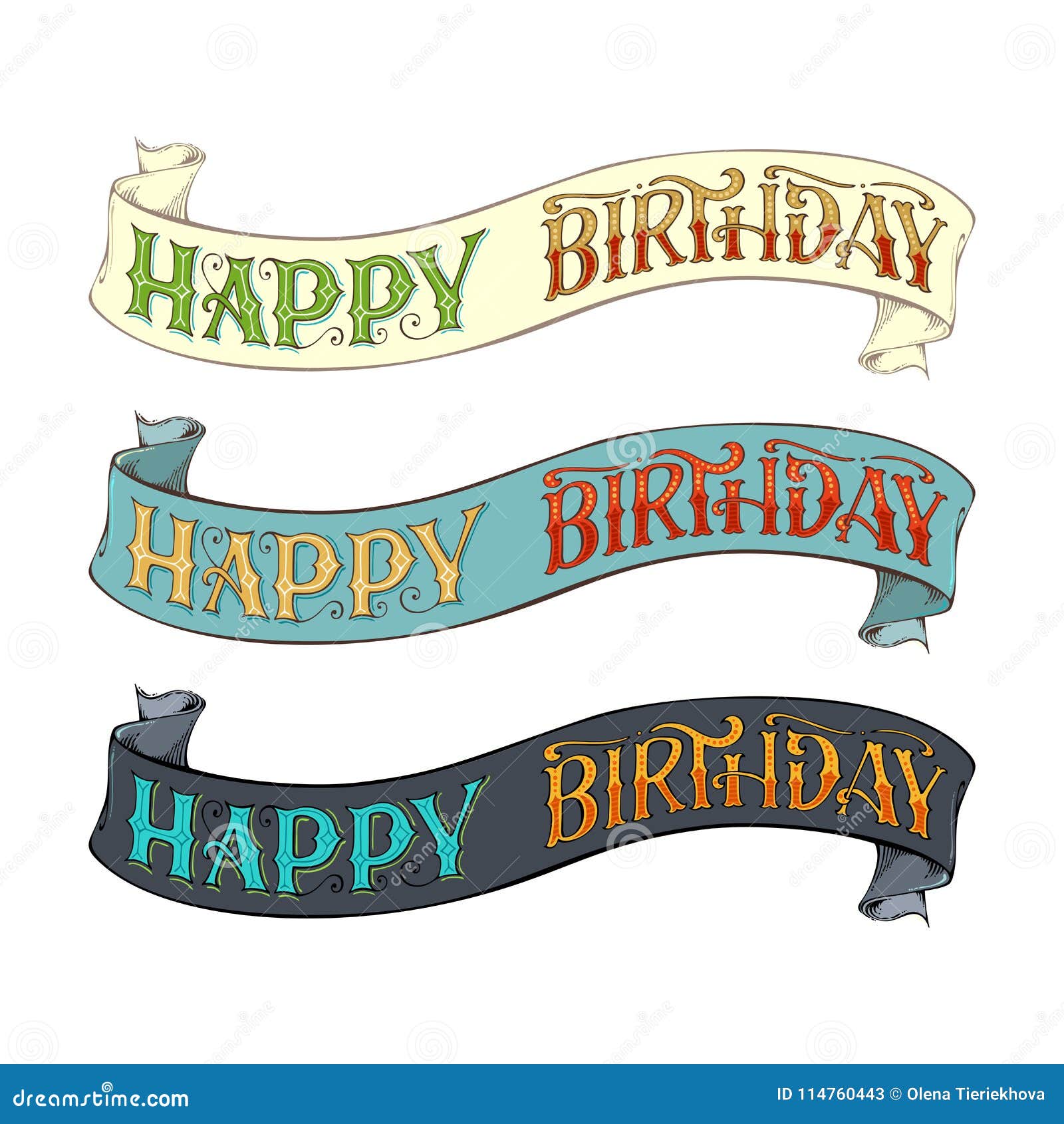 Vector Happy Birthday Lettering. Stock Vector - Illustration of ...