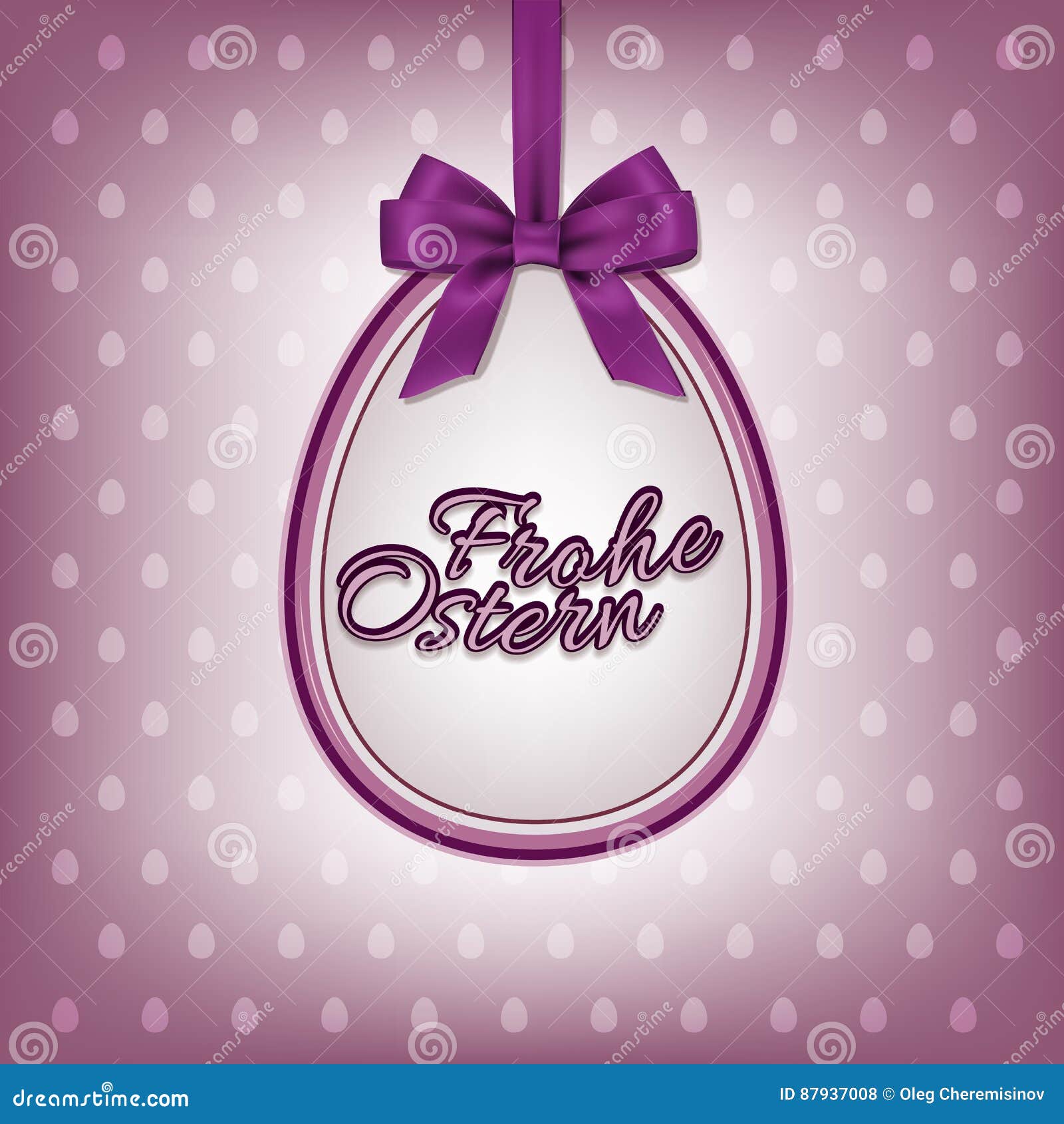 Vector Happy Easter Greeting Card Template with German Frohe Ostern ...