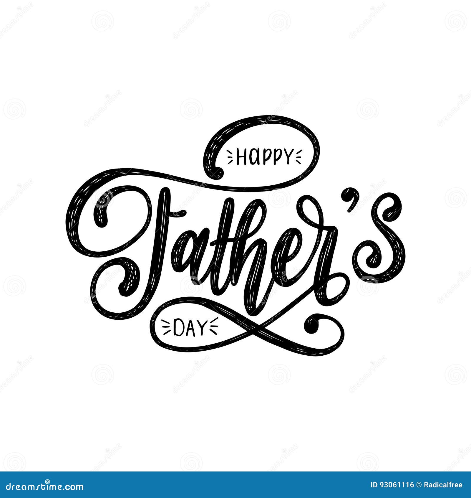 Vector Happy Fathers Day Calligraphic Inscription for Greeting ...