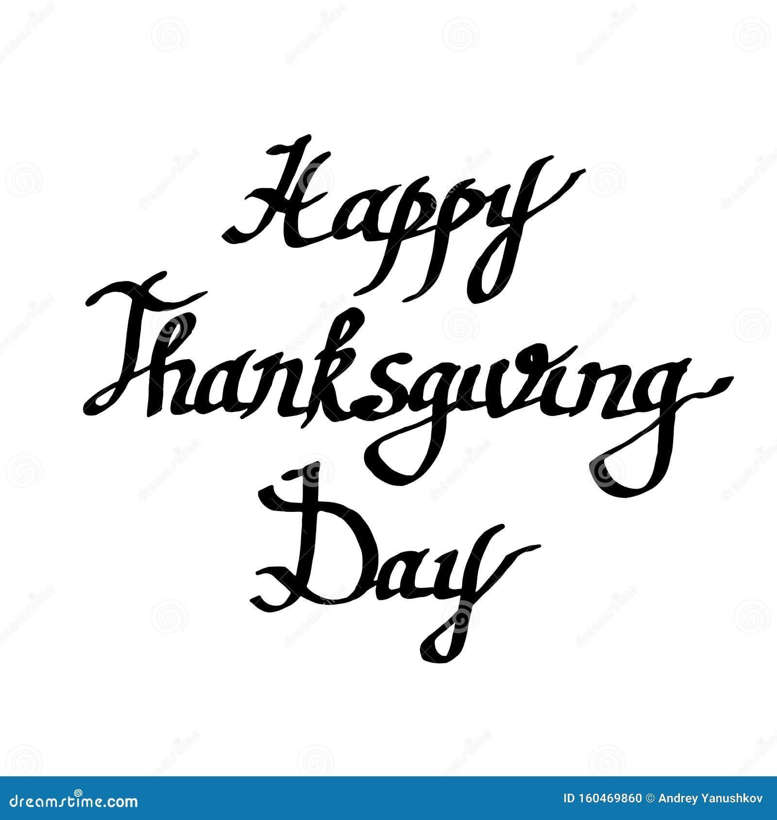 Vector Happy Thanksgiving Day Handwriting Monogram Calligraphy. Black ...