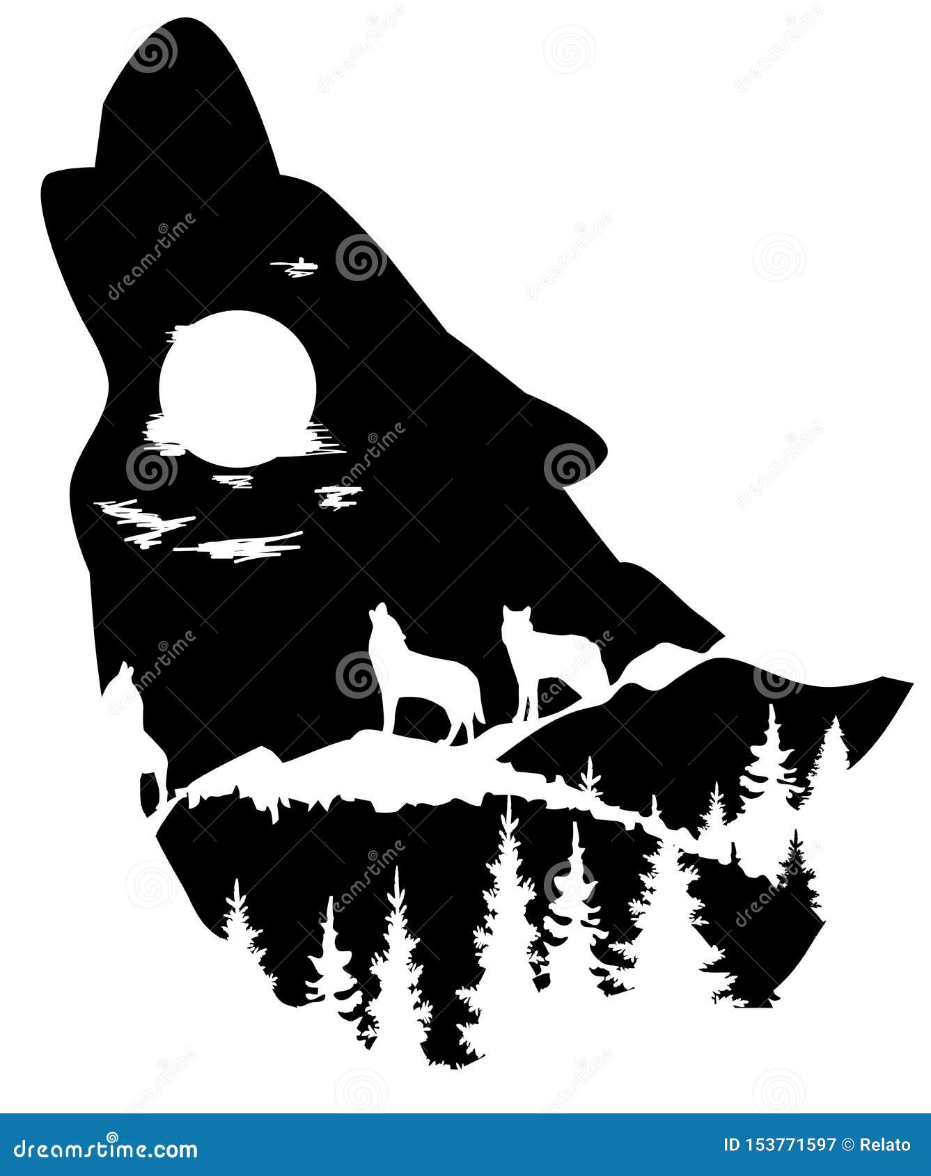 Download Vector Head Of A Wolf Silhouette Stock Vector ...