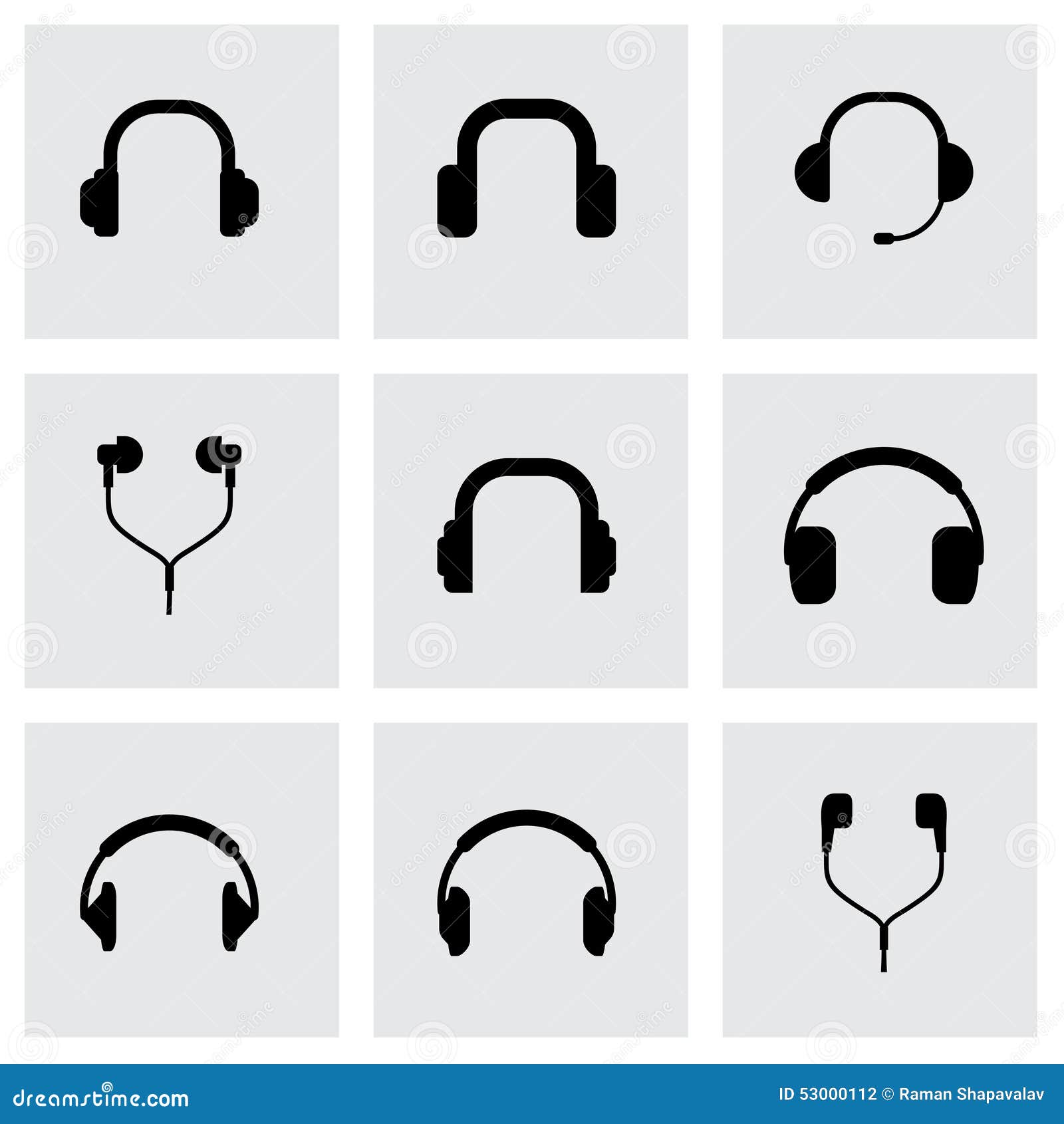  headphone icon set