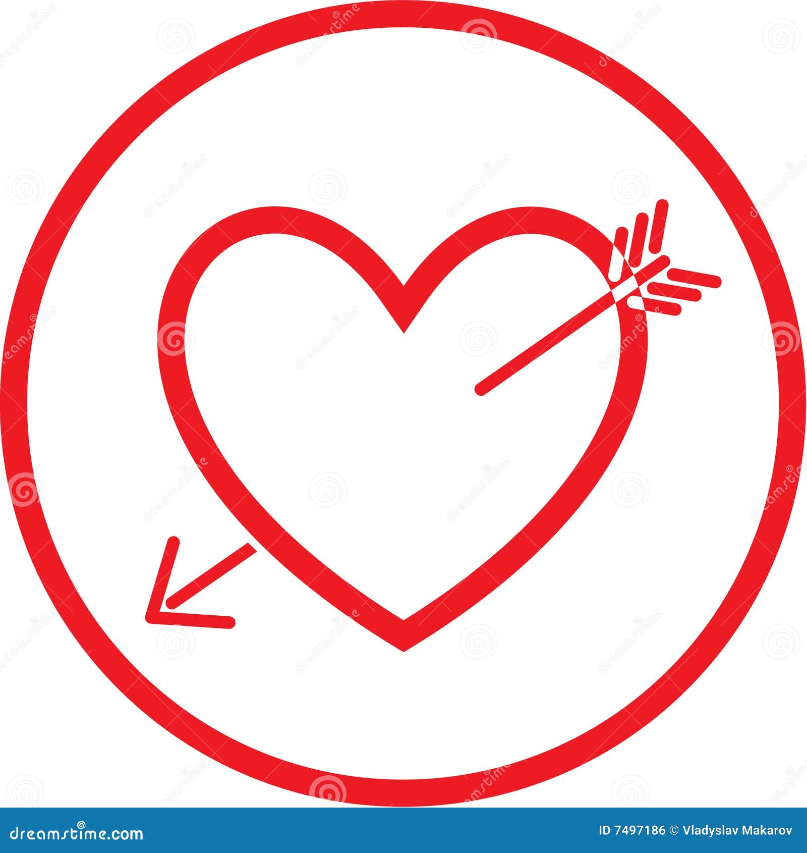 Vector Heart And Arrow Icon Royalty Free Stock Image - Image: 7497186