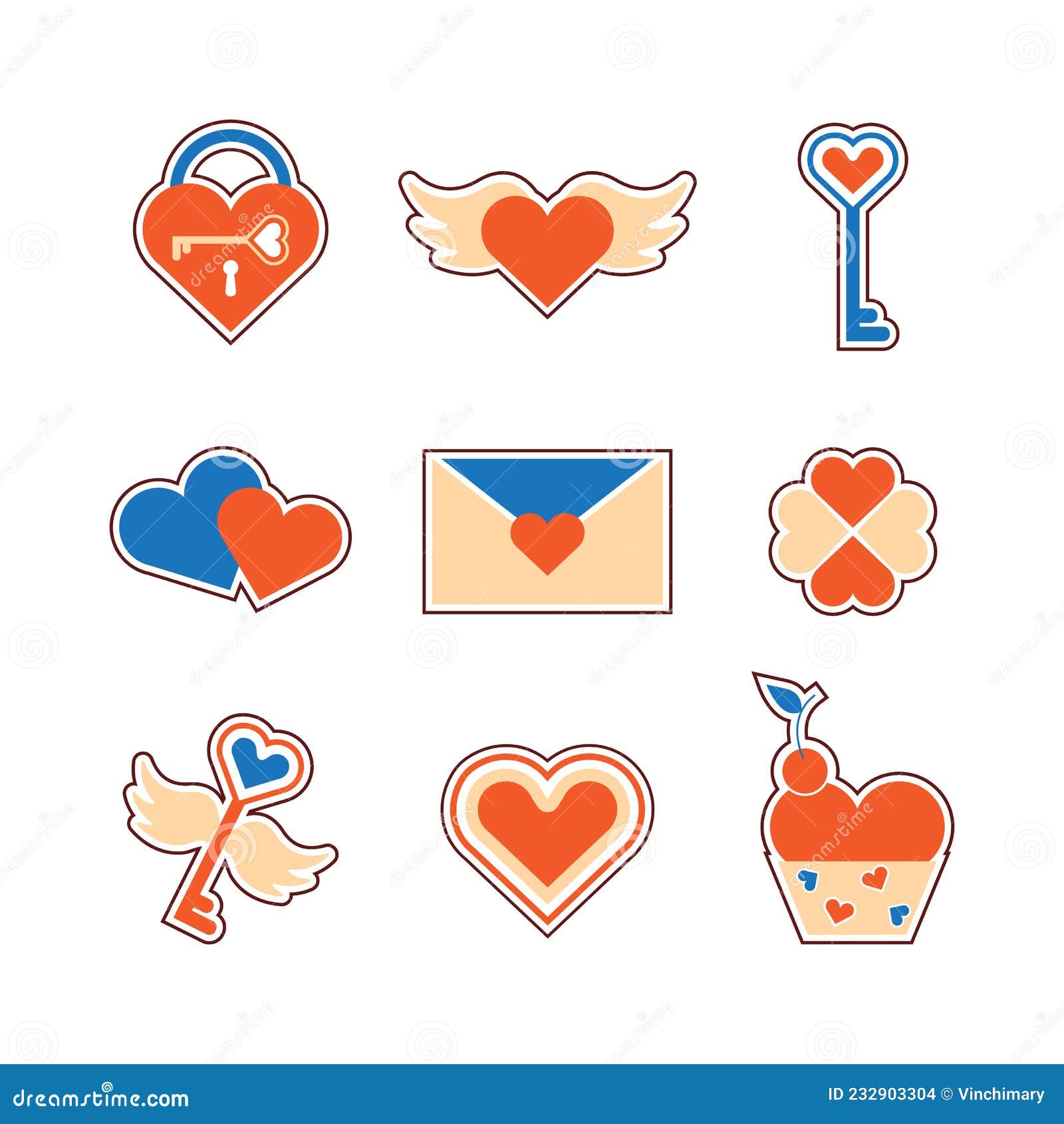  of heart  set with different colors