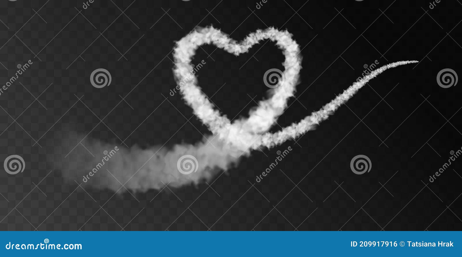  heart d plane trail in white color