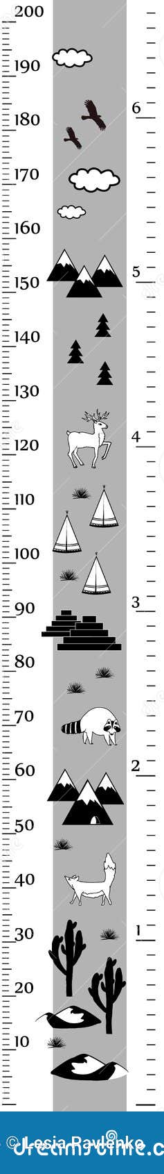 Height chart in minimalistic scandinavian Vector Image