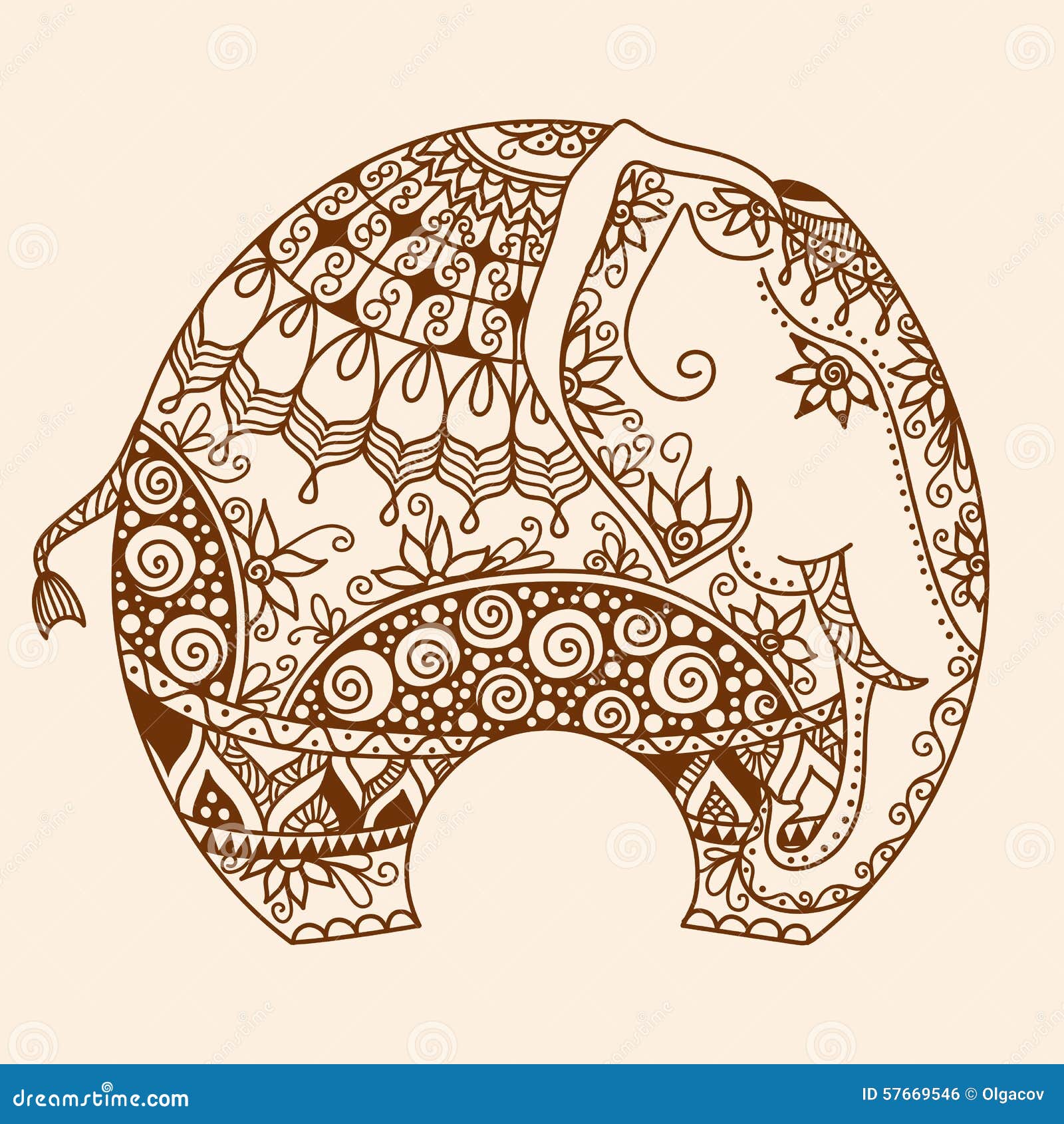 Vector Henna Mehndi Decorated Indian Elephant Stock Vector vector-henna-mehndi-decorated-indian-elephant-stock-vector