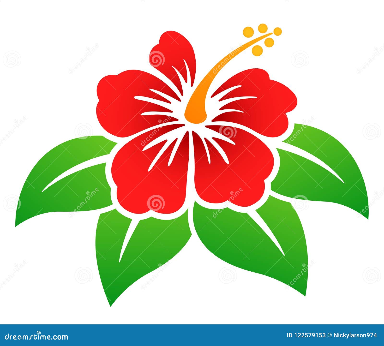Vector Hibiscus Flower Colorful Design Stock Vector - Illustration of