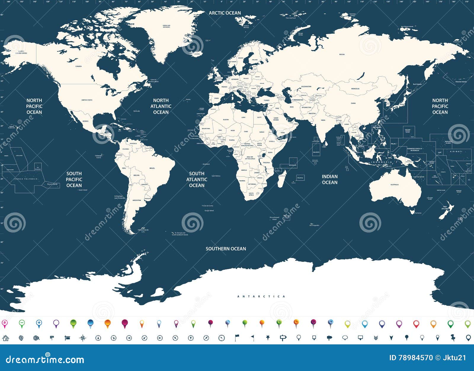 world political map countries