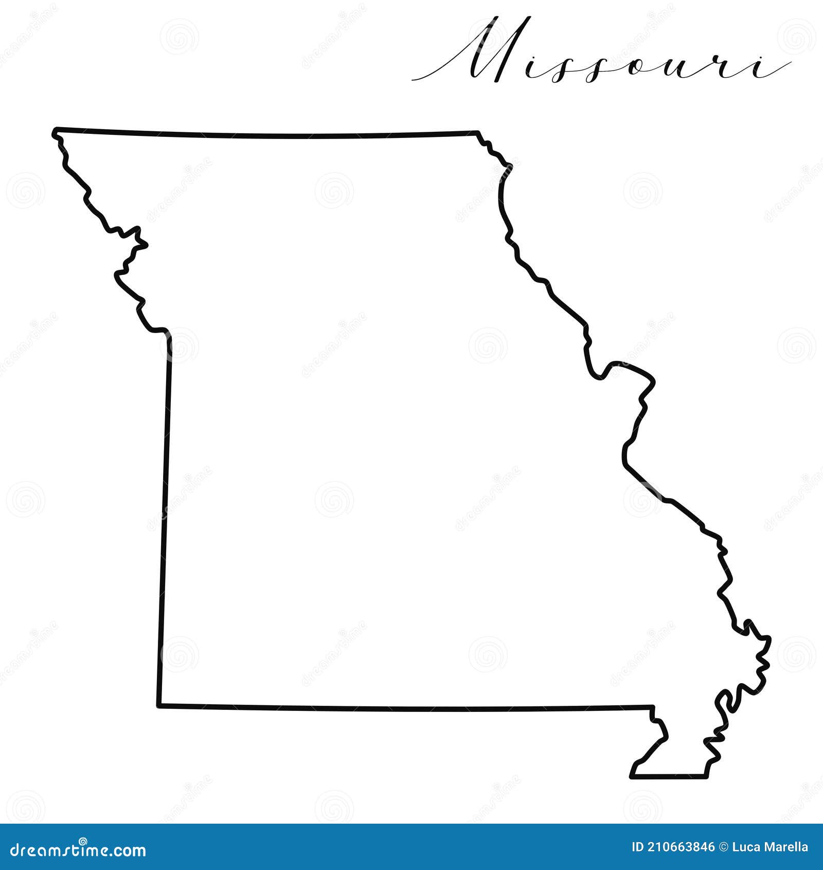 Missouri line map stock vector. Illustration of design 210663846