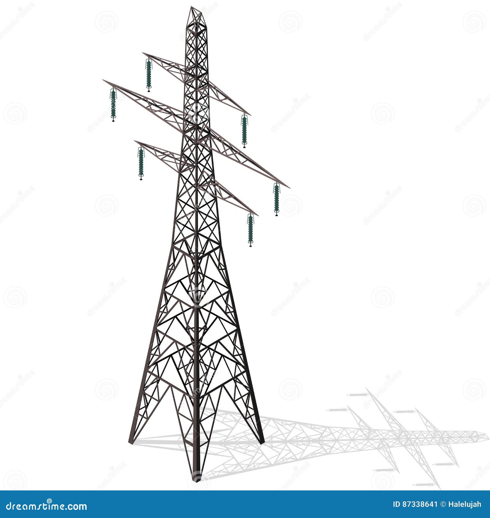 Download Vector High Voltage Pylon On White Background, Isometric ...