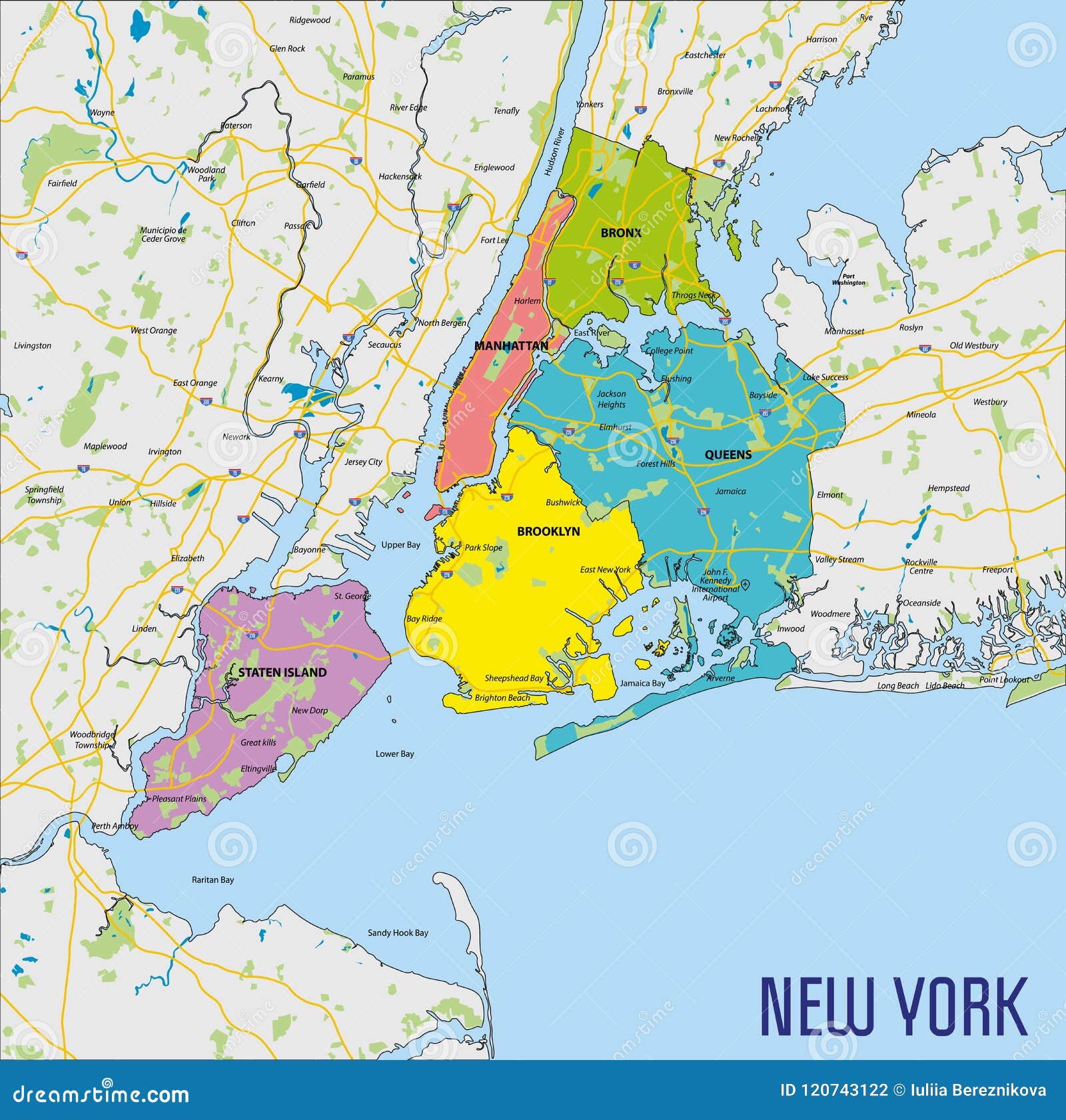 New York City Political Map Manhattan Bronx Queens Br - vrogue.co