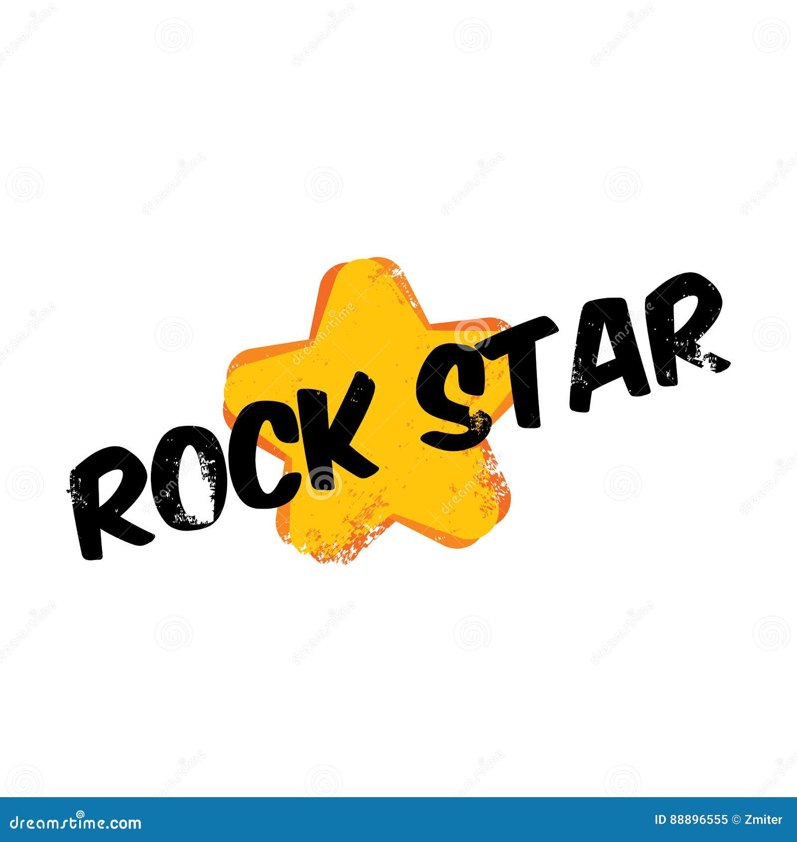 Vector Hipster Cartoon Retro Label Rock Star. Stock Vector ...