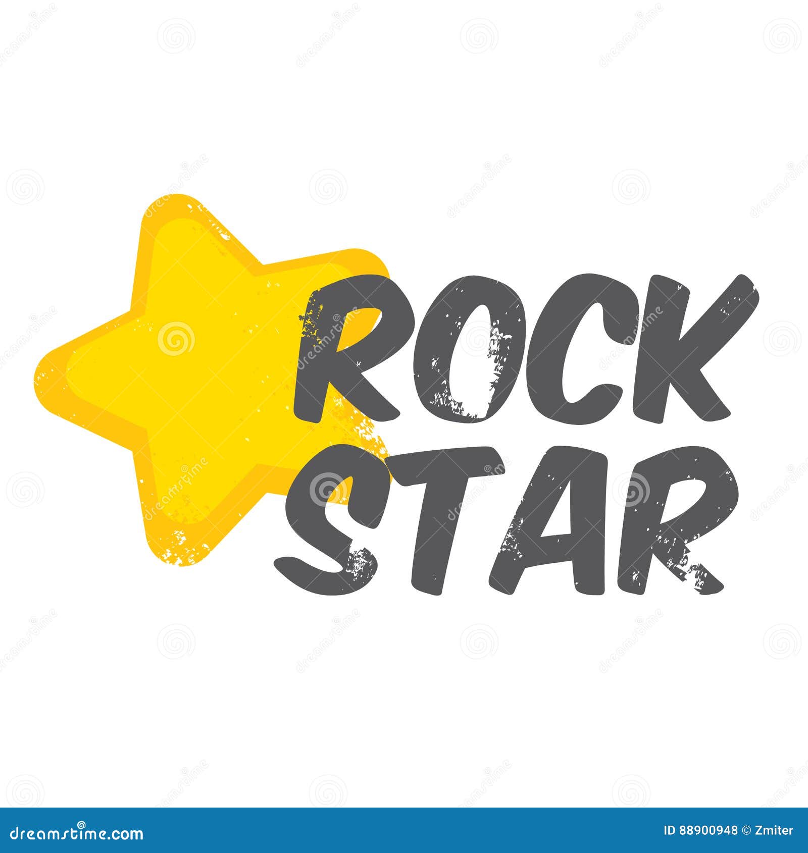 Vector Hipster Cartoon Retro Label Rock Star. Stock Vector ...