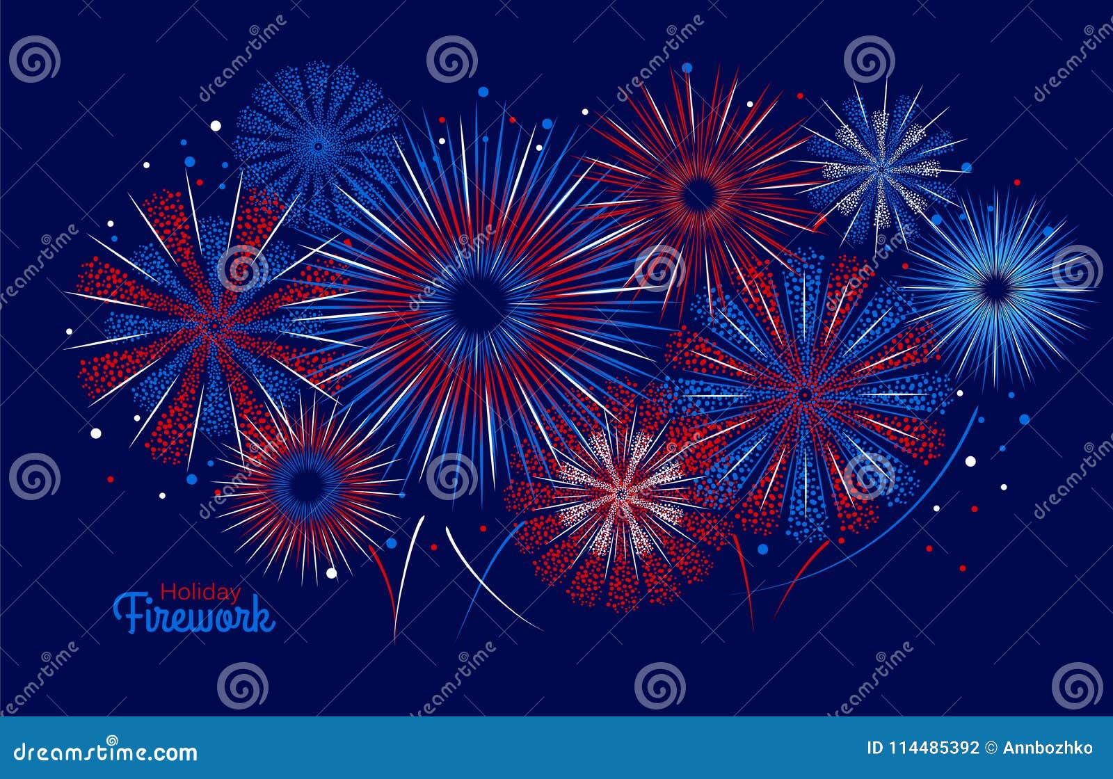 Vector Holiday Firework Independence Day Of America Stock Vector