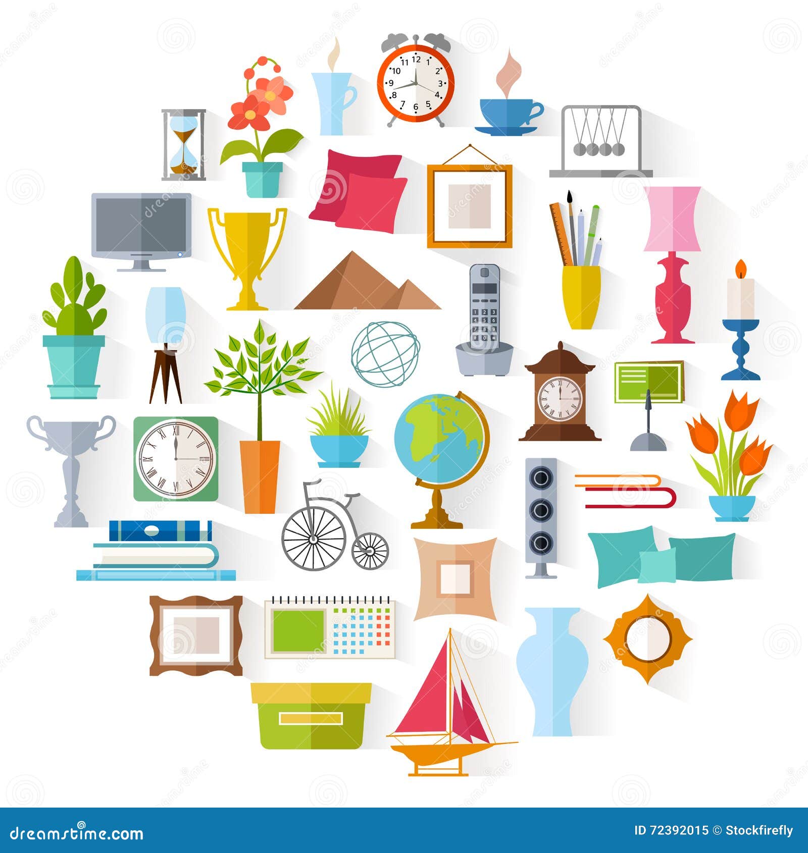 Vector Home Decor Interior Design Stock Vector