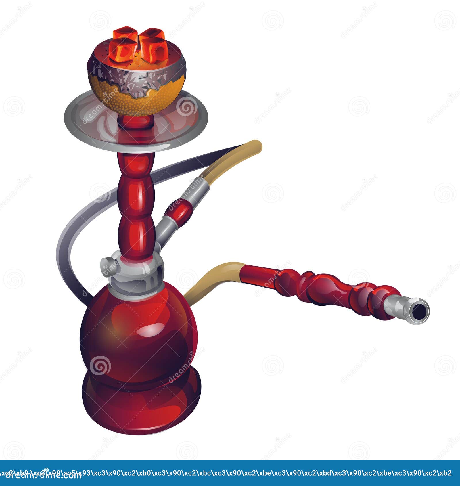 Vector hookah stock vector. Illustration of orange, coals 72472543
