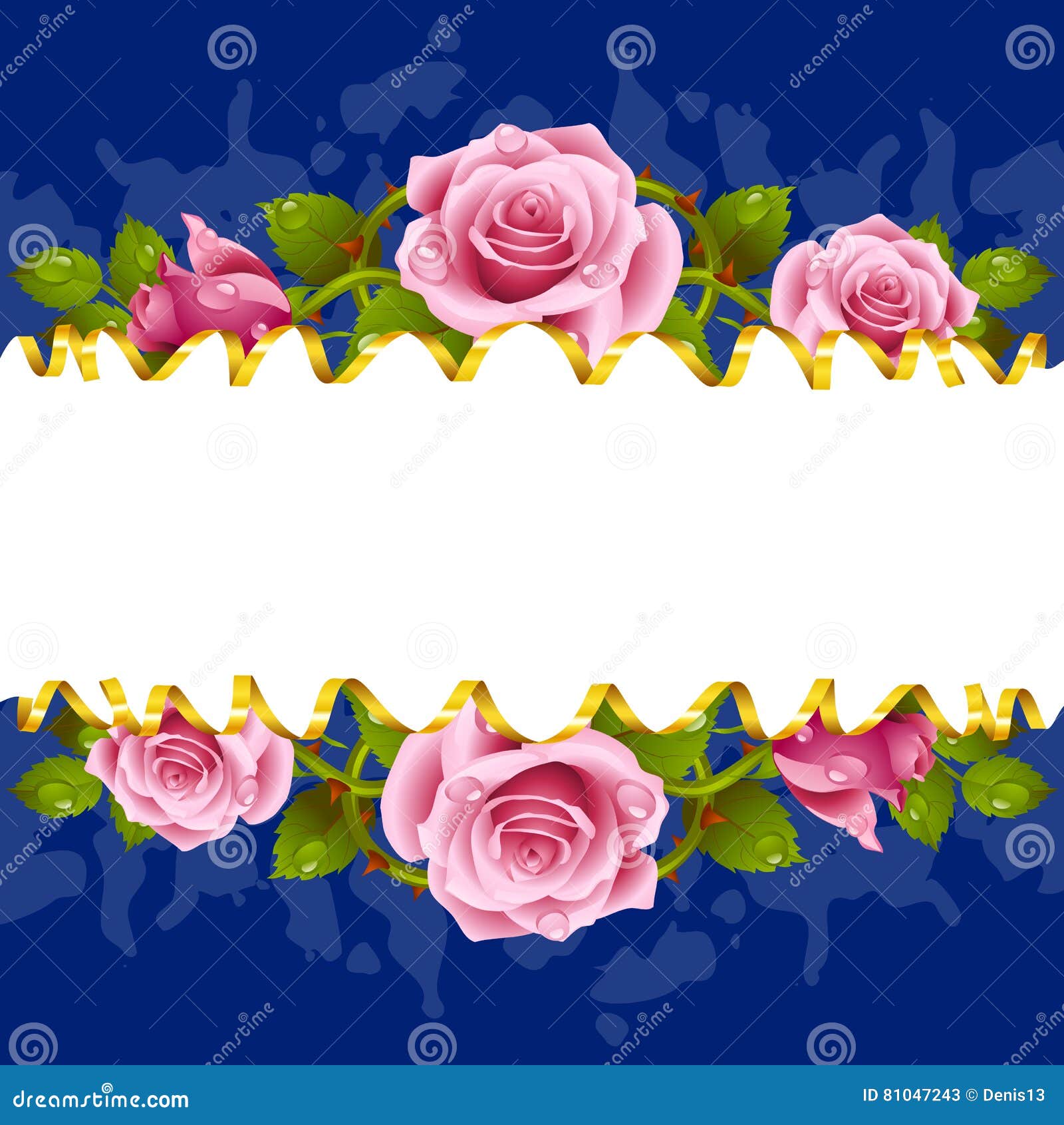  horizontal frame whith pink roses
