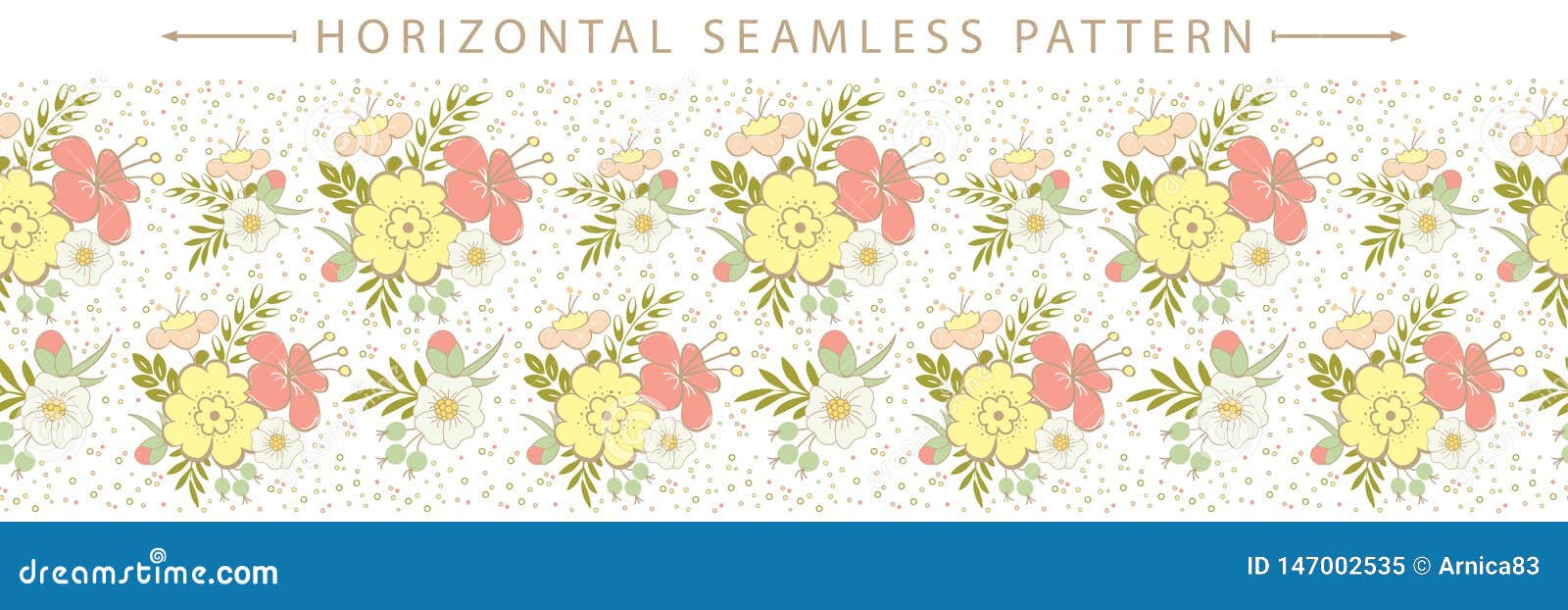 Download Vector Horizontal Seamless Border With Beautiful Floral ...